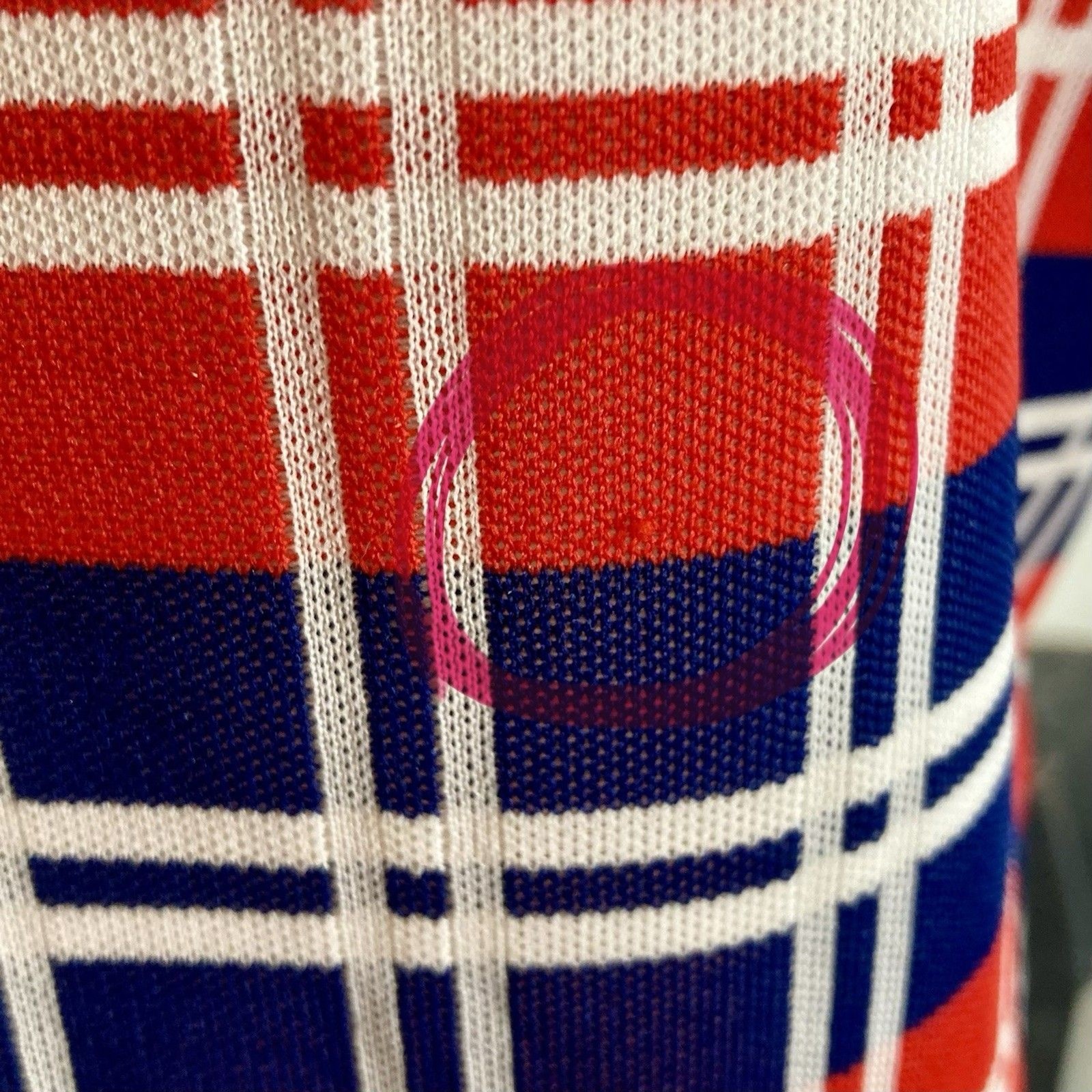1970s Red White Blue Navy Plaid Jacket 1976 Mod Bicentennial Wear To Work Disco