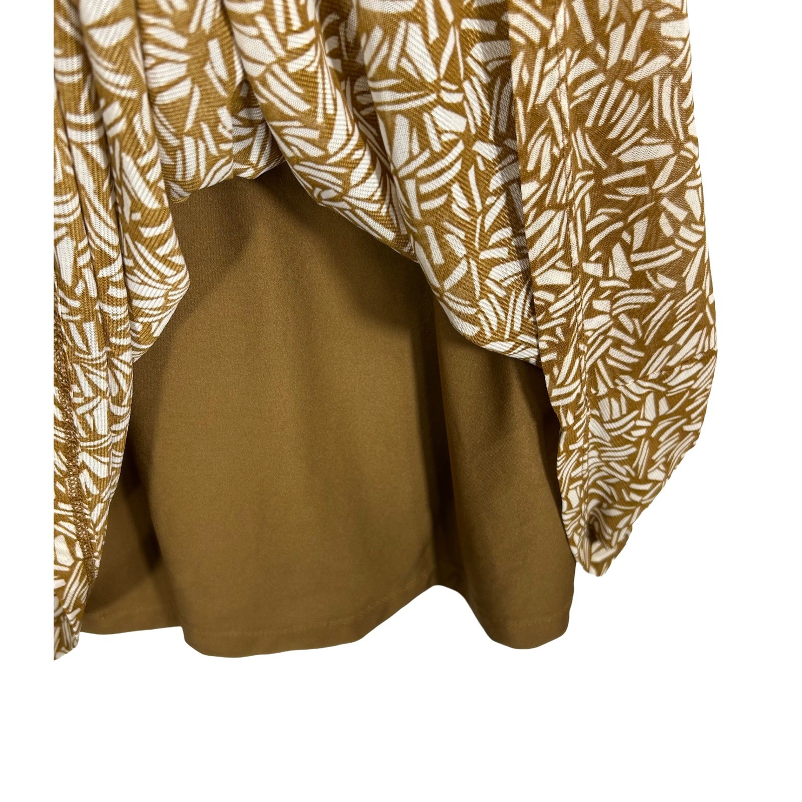 Old Navy Womens Mustard Yellow Geometric Smocked Waist V-Neck Dress Large