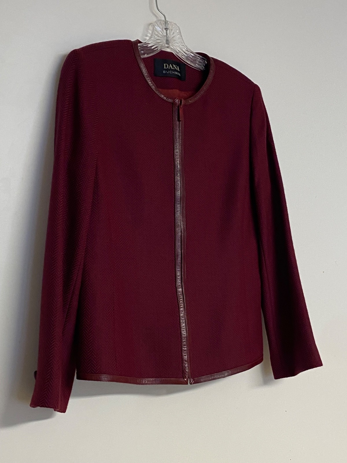Burgundy Wool Cashmere Sweater Jacket Size 4 Dana Buchman