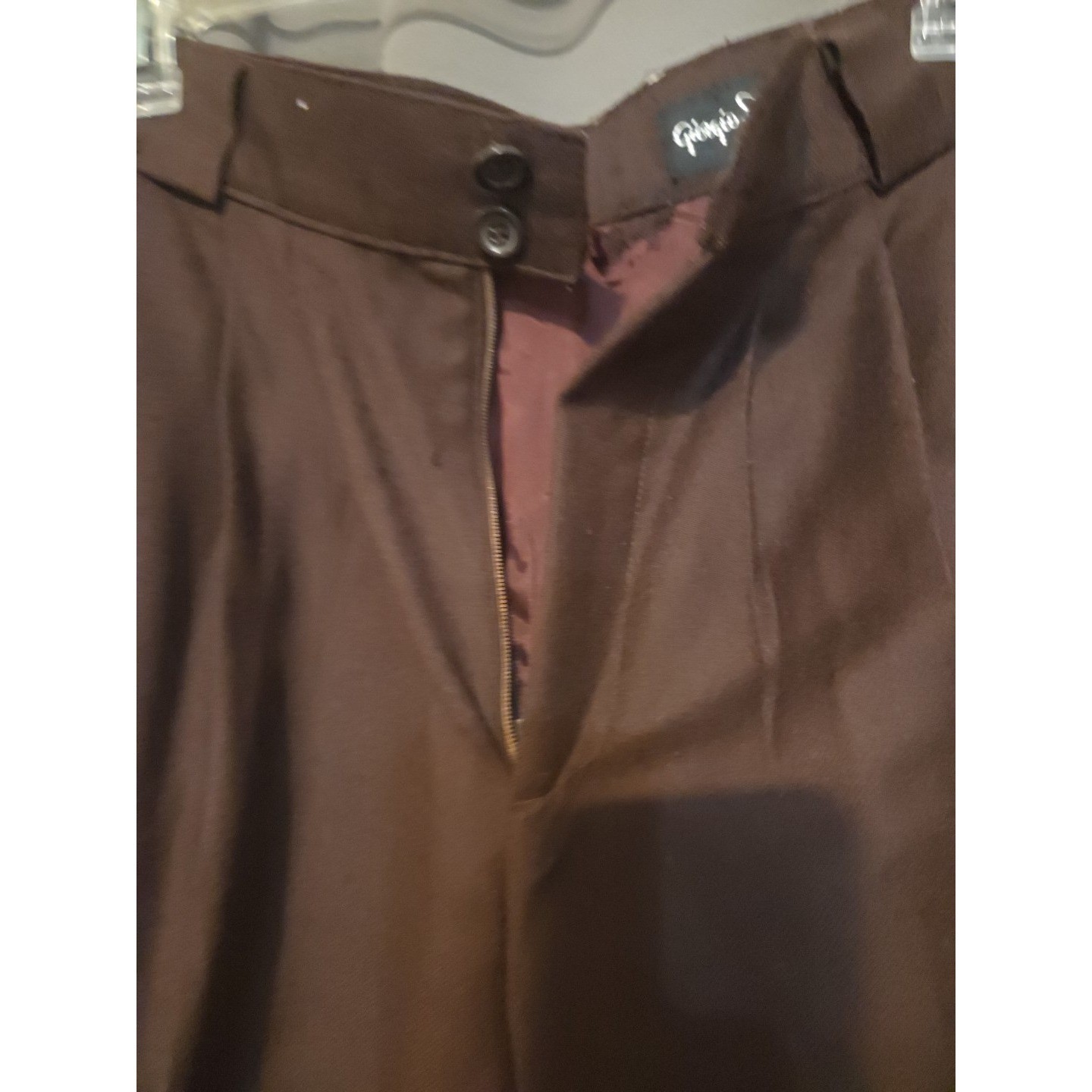 Giorgio Sant&rsquo; Angelo Brown Pleated Trousers, Vintage High Waist Dress Pants
