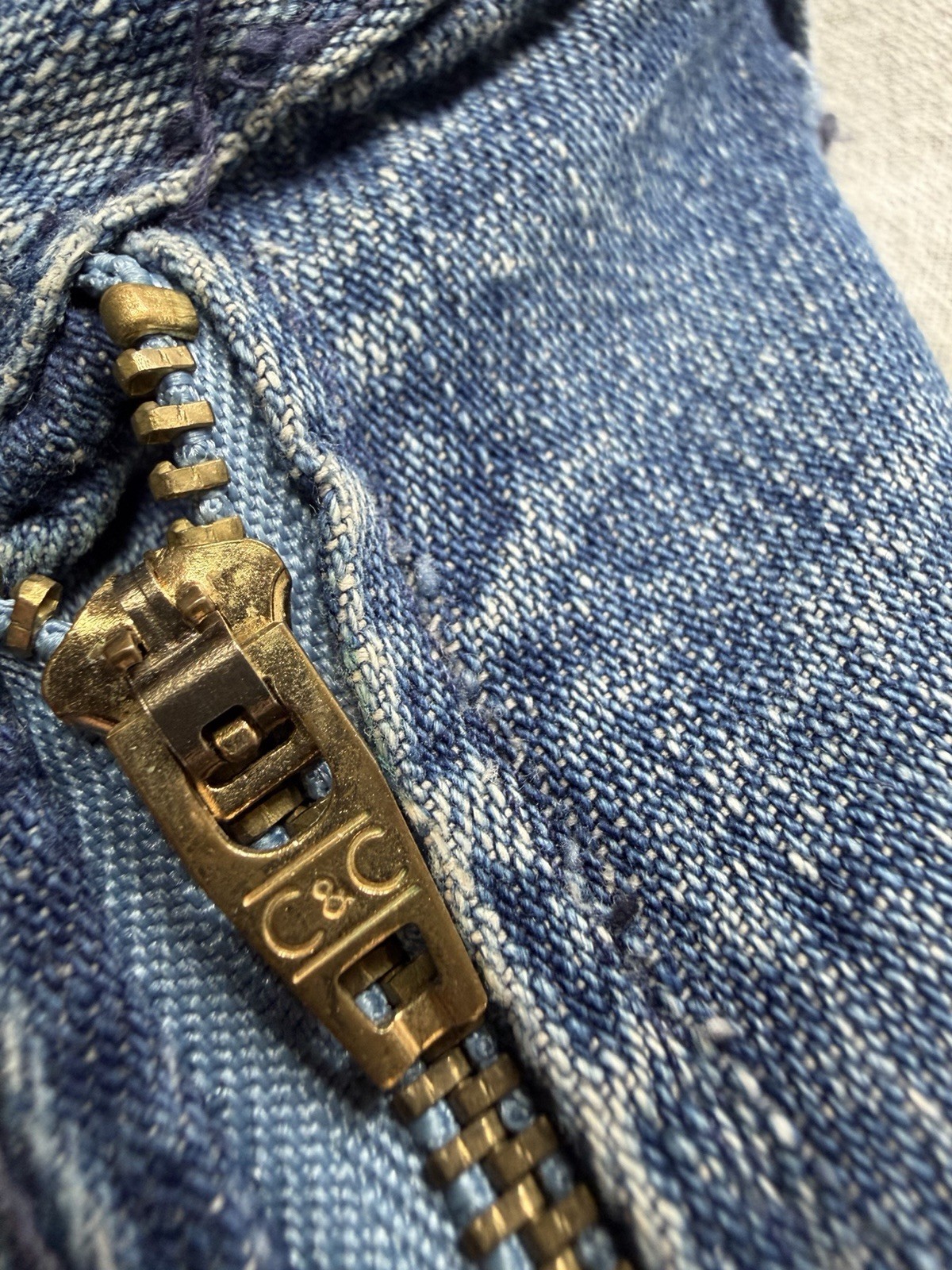 Vintage 50s Western Girl Pearl Snap Side Zip Denim Jeans Western 24×26