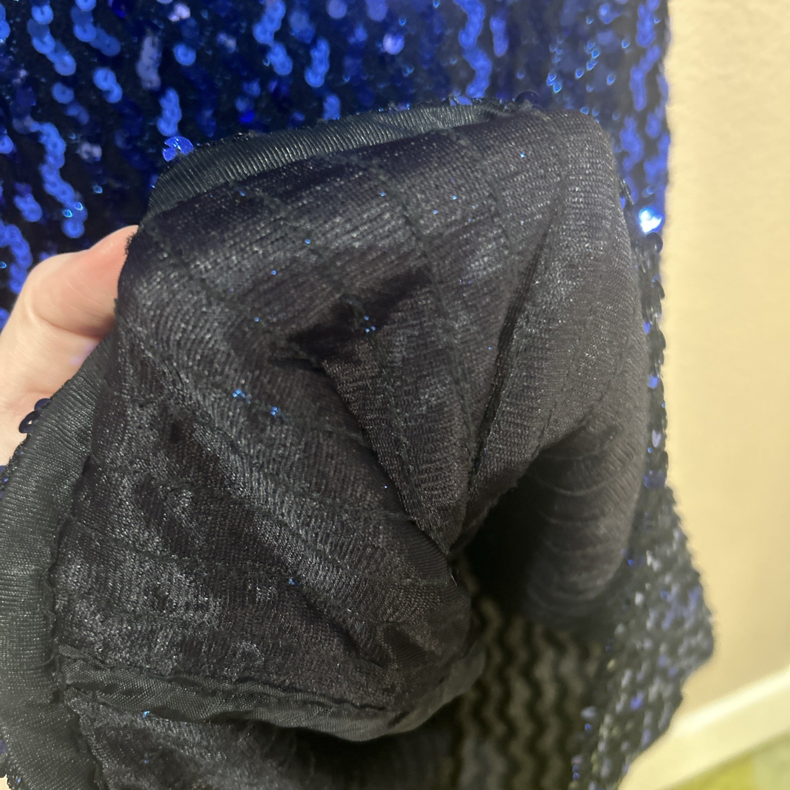 Vintage Fredericks Of Hollywood Blue Sequins Wiggle Dress Party Vegas Cocktail M