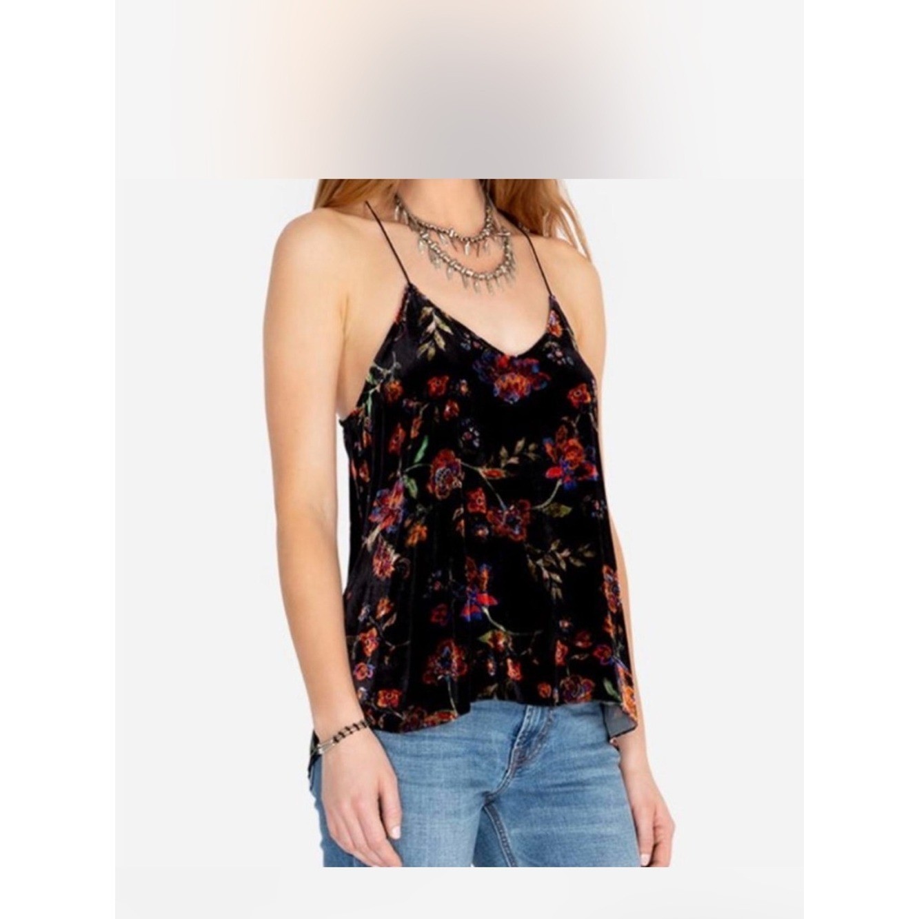 Johnny Was Jade Collection: Chella VelvetCami. Original Price $160