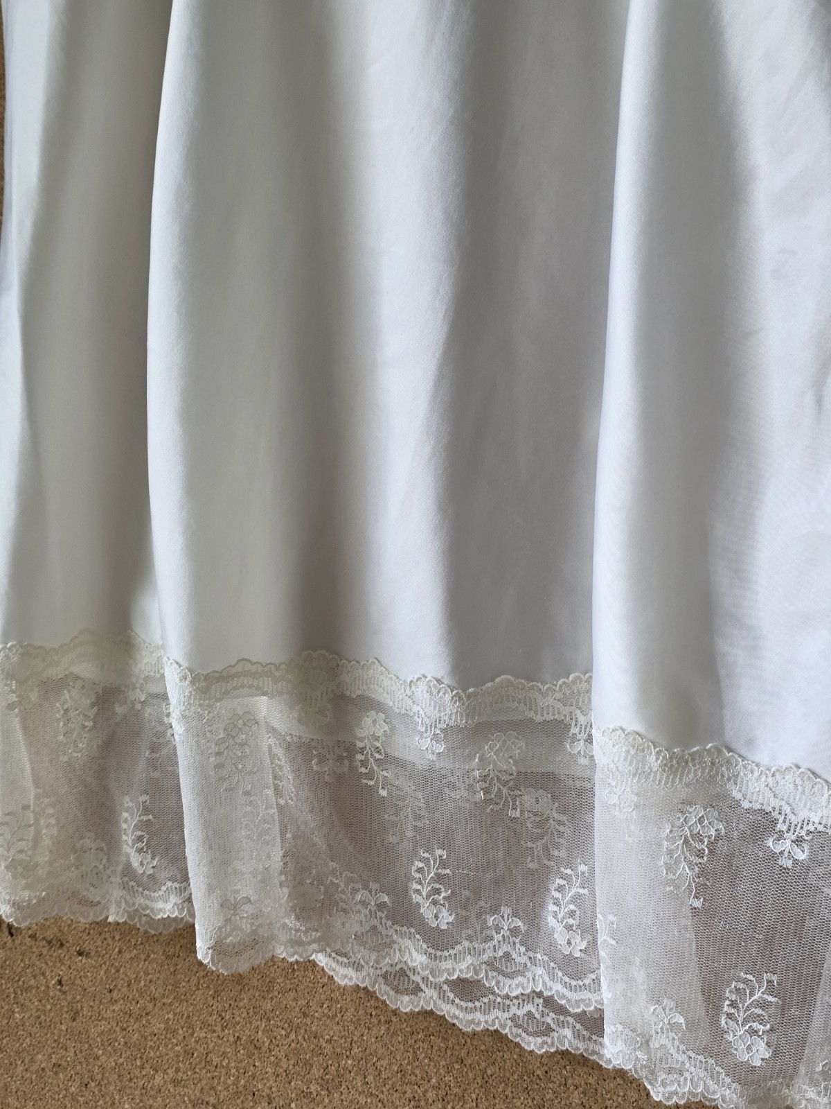YSL Lingerie Satin Camisole 34 Embroidered Logo, Lace Trim, Vintage Made France