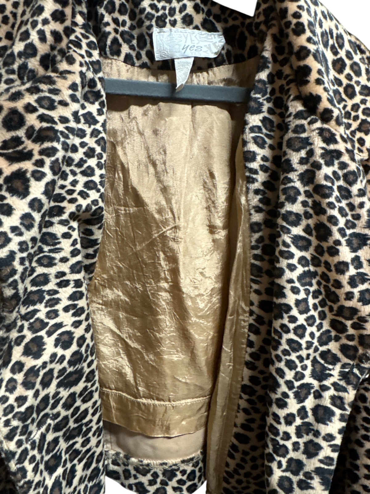 Vintage Yes Pixie Cropped Animal Print Jacket Size Small Retro Y2k Glam Mob Wife