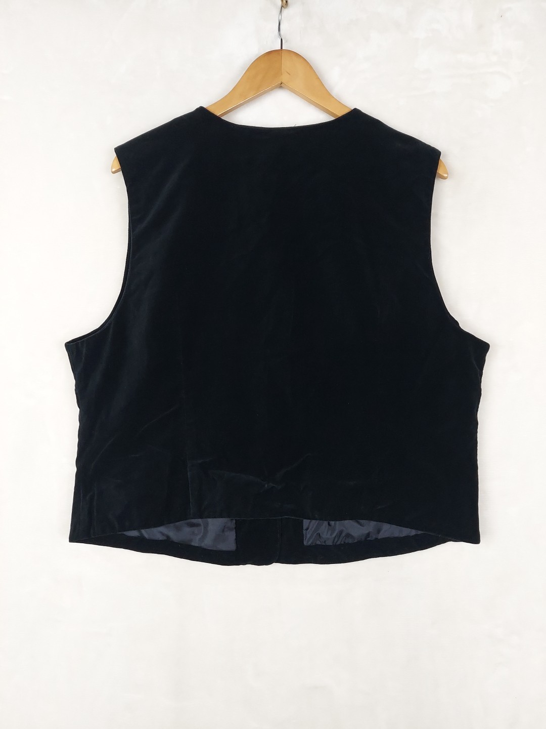 Vintage 80s Vest Womens XLarge 16/18 Black Velvet Floral Embroidery Whimsigoth