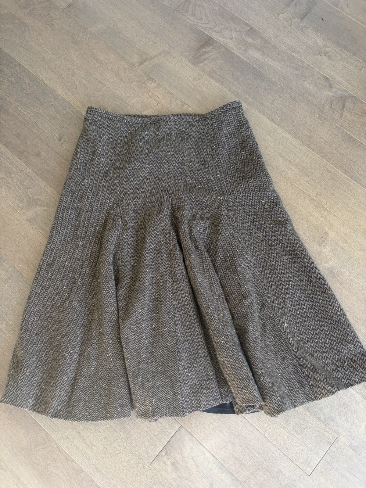 Hirsch Brown Tweed Wool Skirt Size 36 ( US 6)