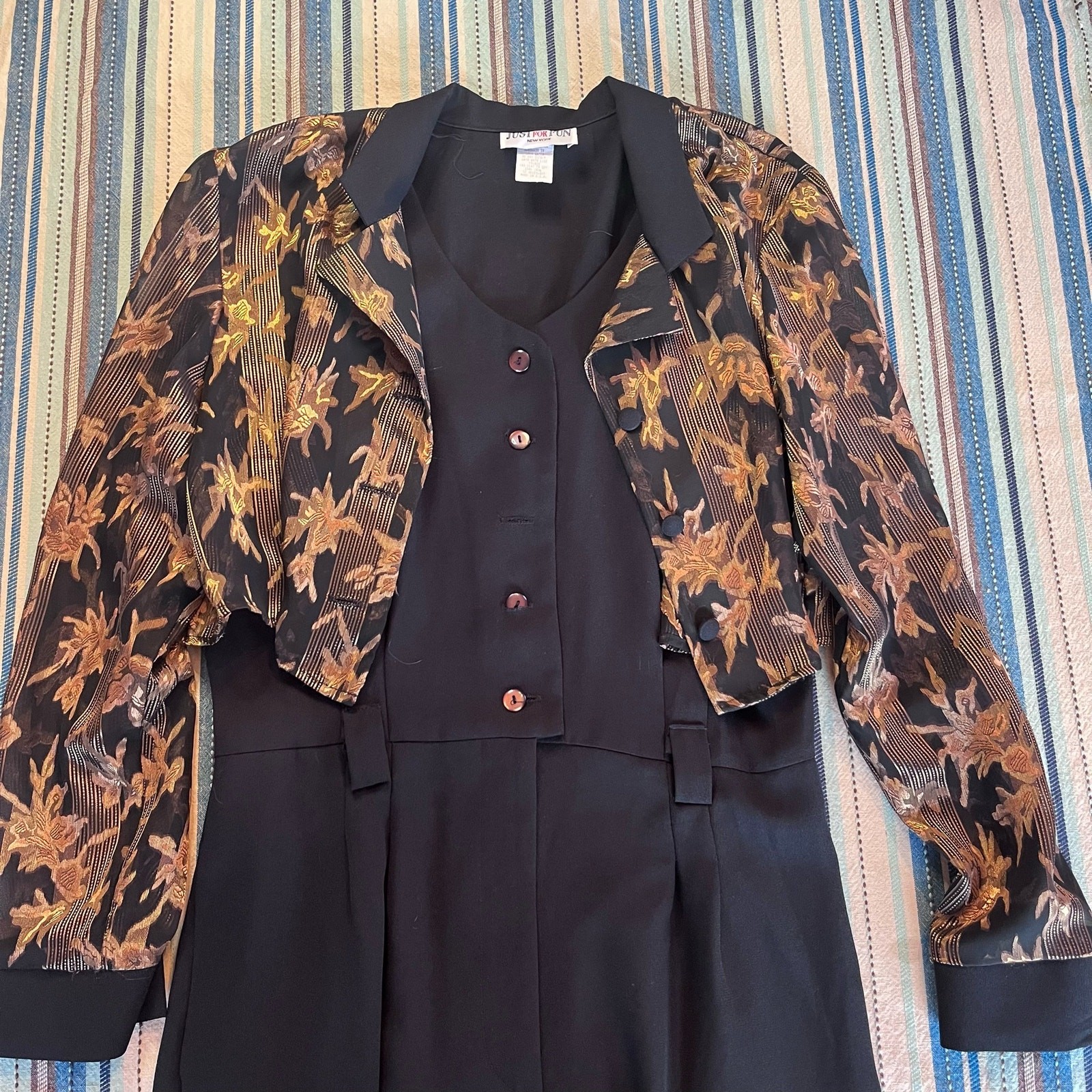 80s black & gold jumpsuit