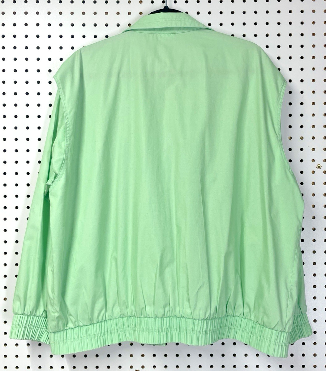 vintage lightweight green jacket – Koret Francisca womens sz M snap button front