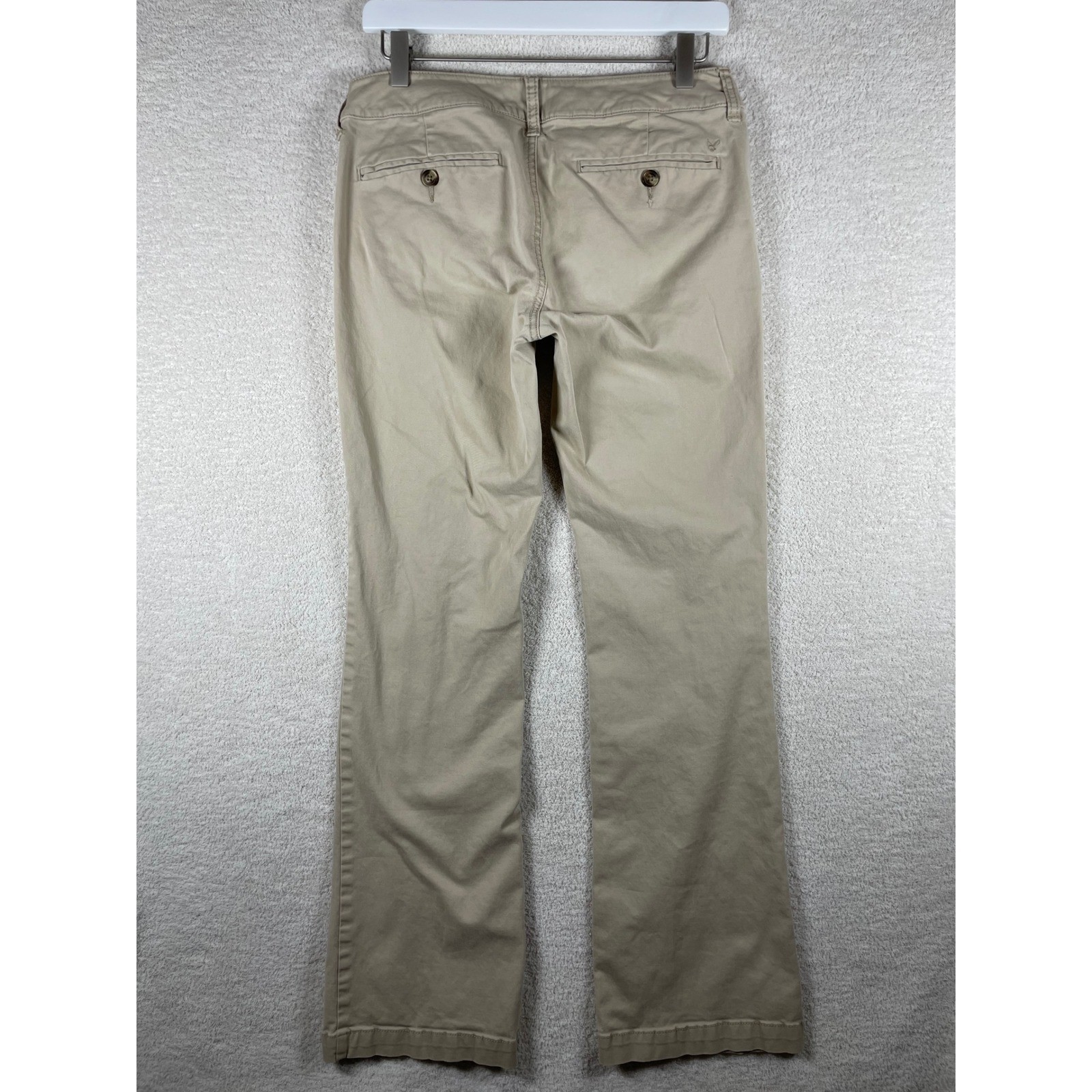 Y2K american eagle low rise kick boot cut stretch khakis sz 4 preppy millennial