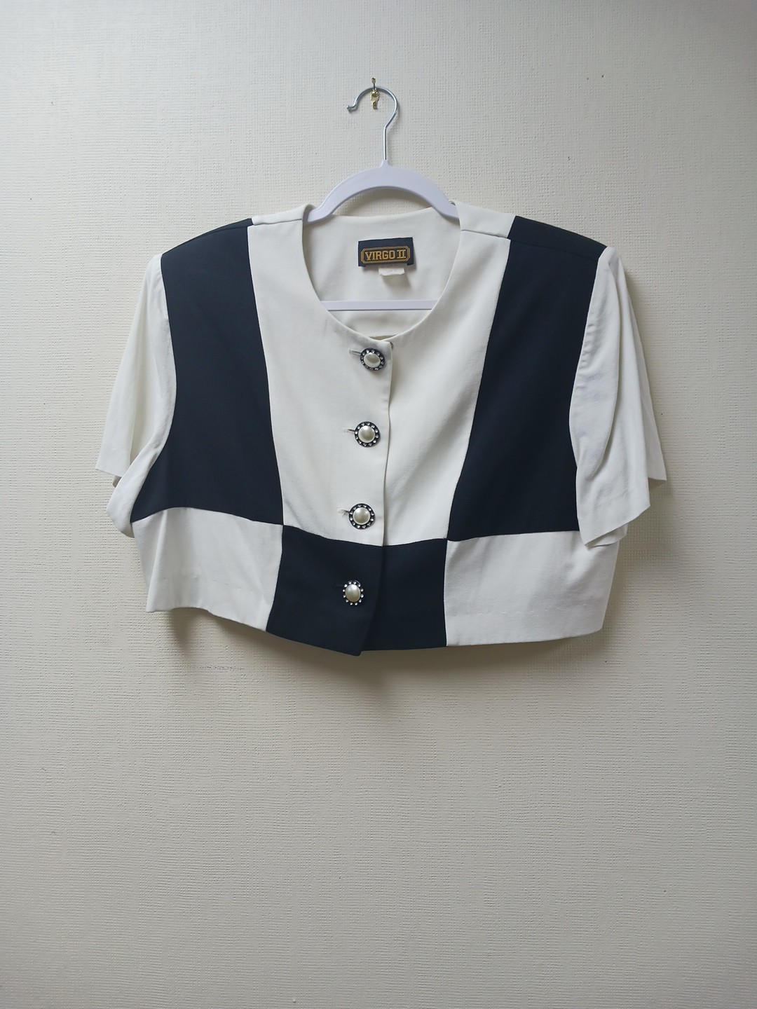 Virgo II Womens Vintage Cropped Blazer Top Sz 16 Shoulder Pads &rsquo;80s Fun Retro