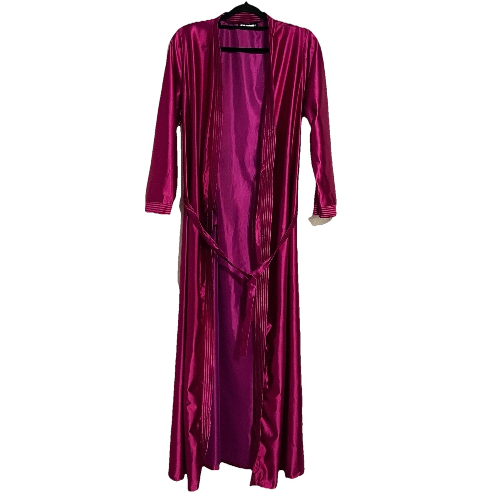 Vtg 1960&rsquo;s Fuchsia Pink DiCarlo California Hollywood Glam Lingerie Robe 56&Prime; Long