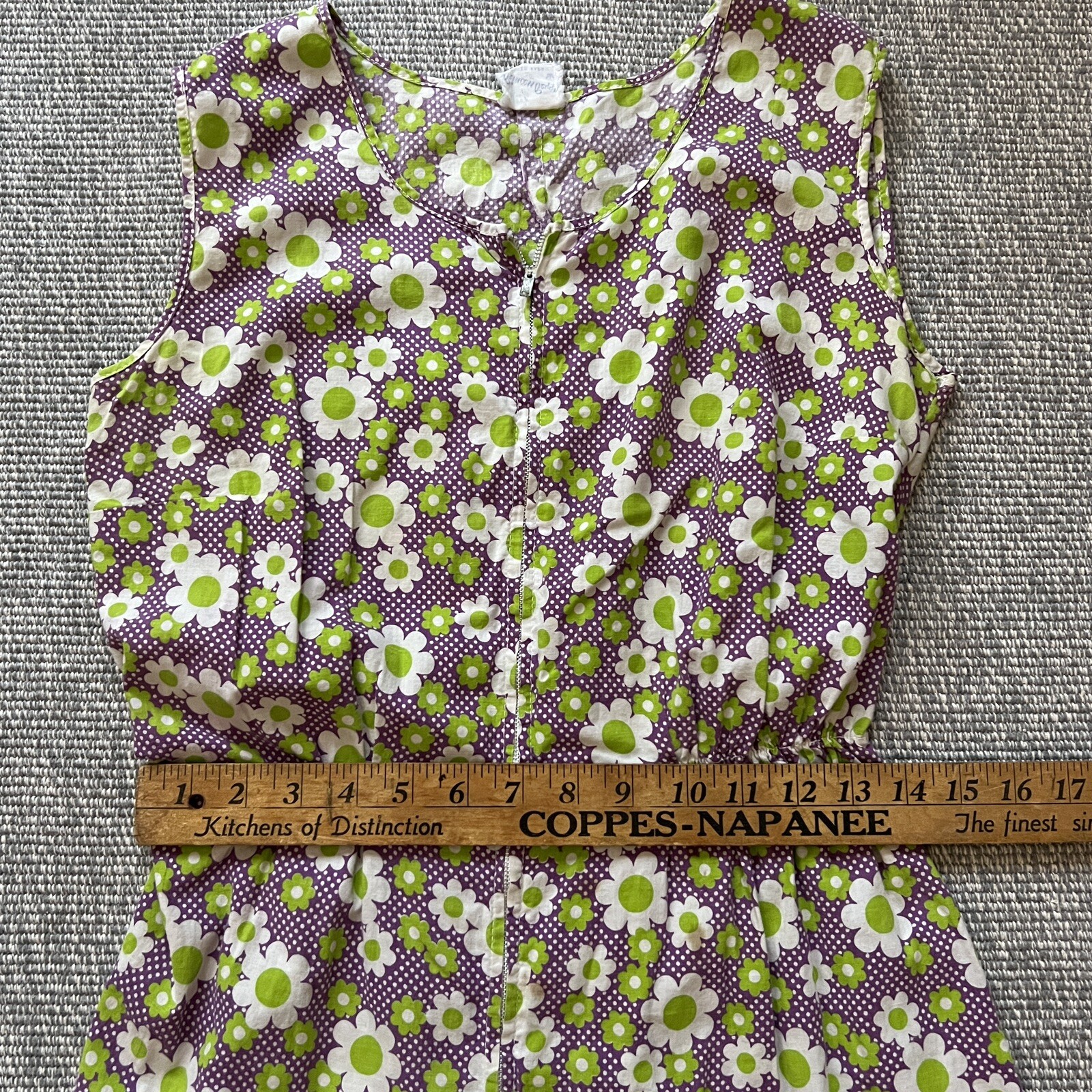 Vtg 1940s Princess Peggy Romper W/ Front Zip Sleeveless Rockabilly Floral XS 0/2
