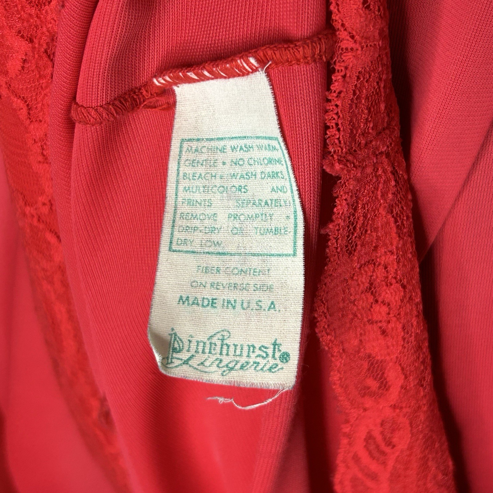 VTG Peignoir Set Pinehurst Red Sheer Long Nightgown with Sheer Robe Size Small