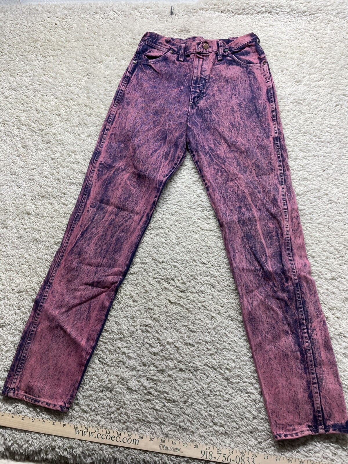 Vintage Wrangler 80s 90s Pink Acid Wash High Waist Mom Jeans 27×33 Great Cond