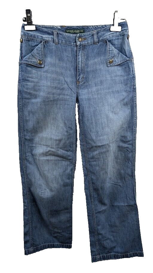 Lauren Jeans Ralph Lauren Vintage 90s Relaxed Fit Buckle Back Jeans size 8 blue