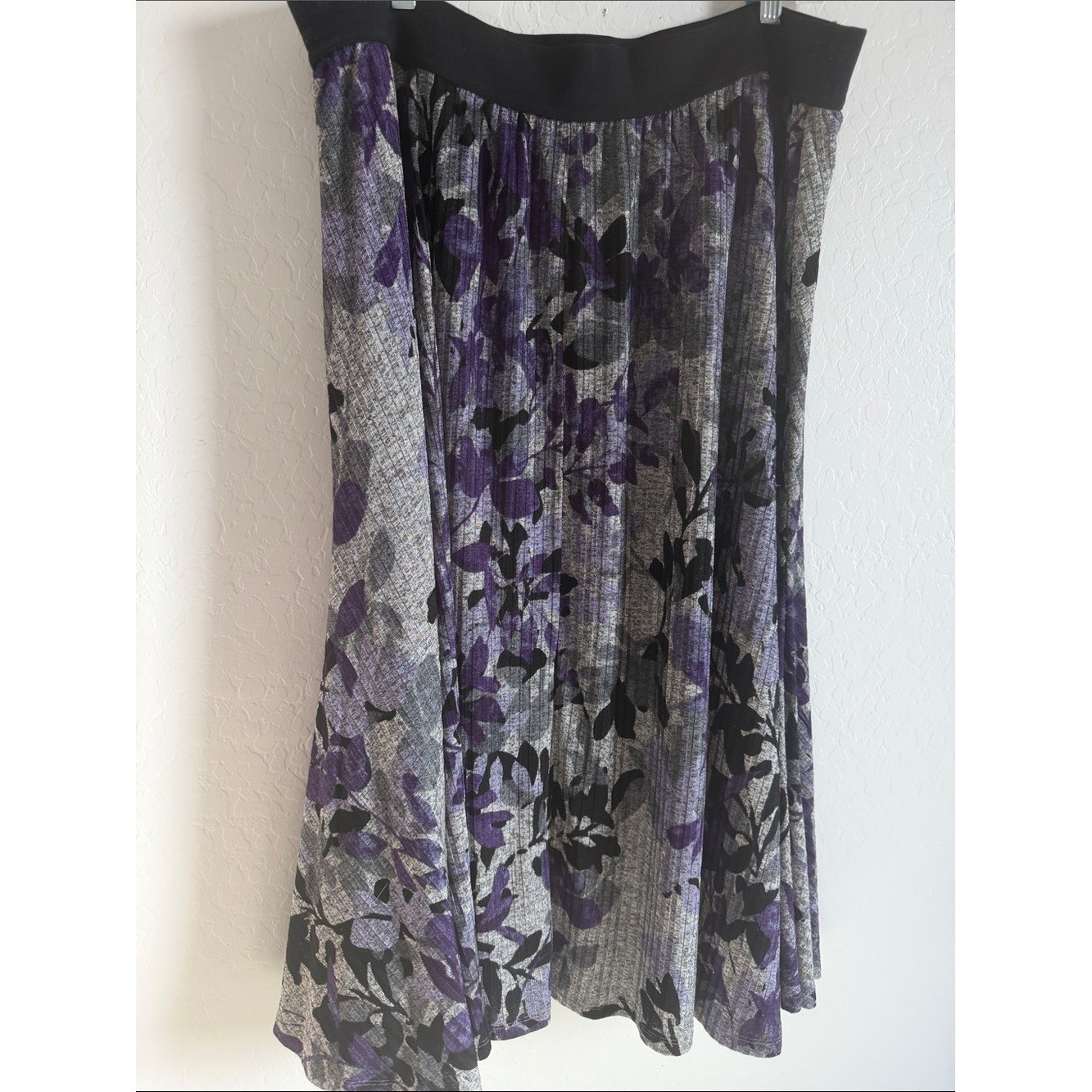 Purple plus size 3X asymmetrical stretchy floral grunge romantic goth mystic