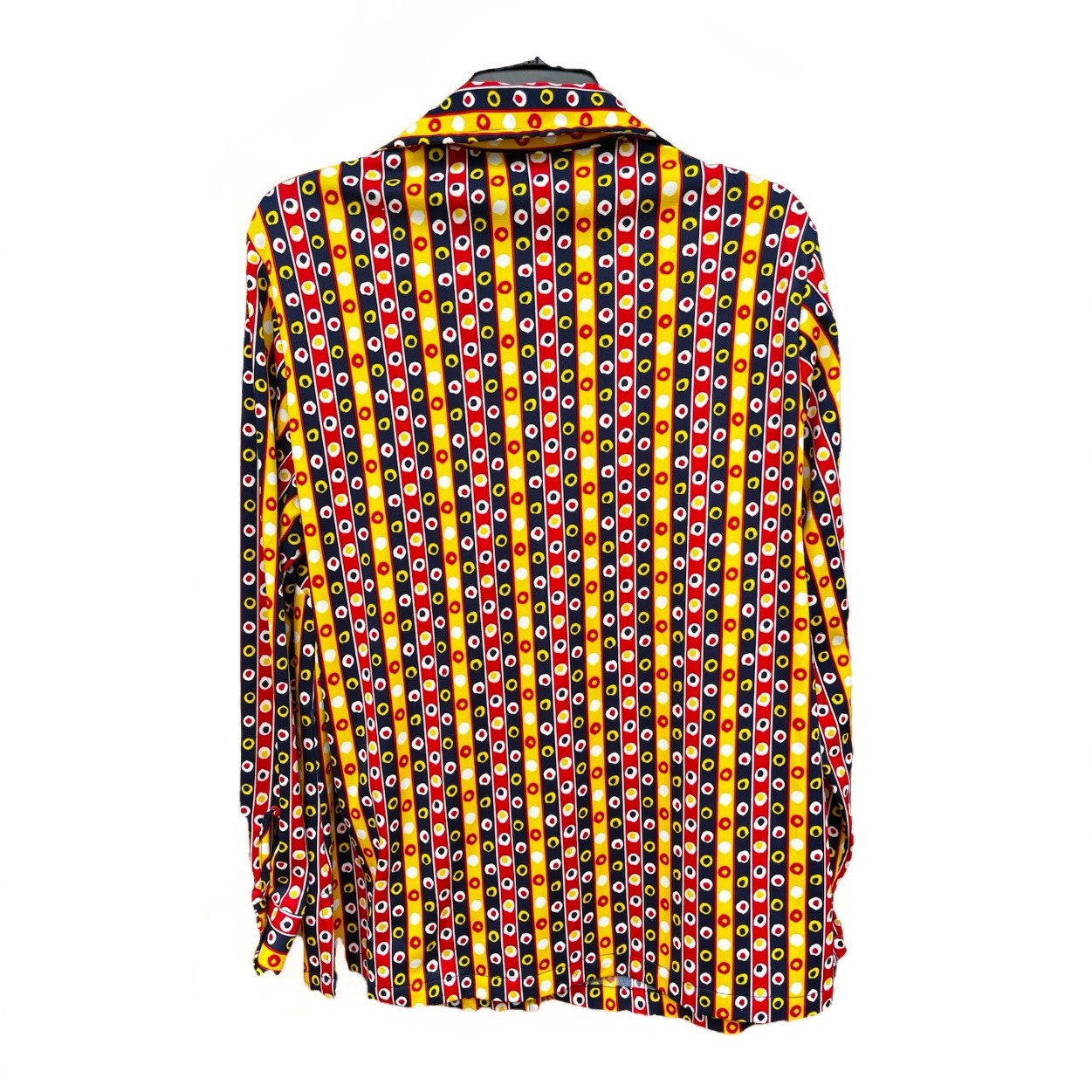 Vtg 70s Sears The Tunic Blouse Geometric Target Pattern Mod XL