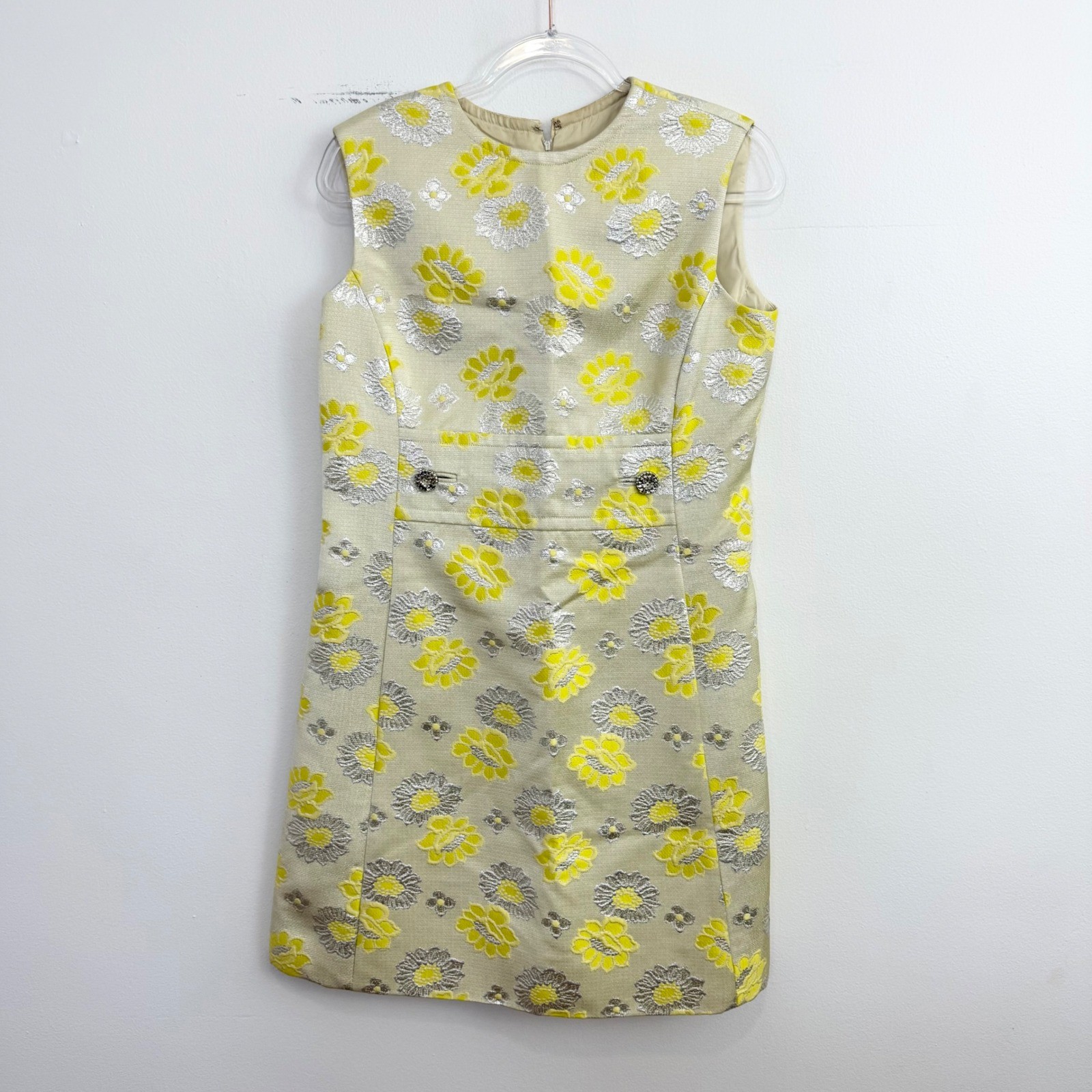Vintage 1960s Shannon Rodgers for Jerry Silverman Floral Brocade Shift Dress M