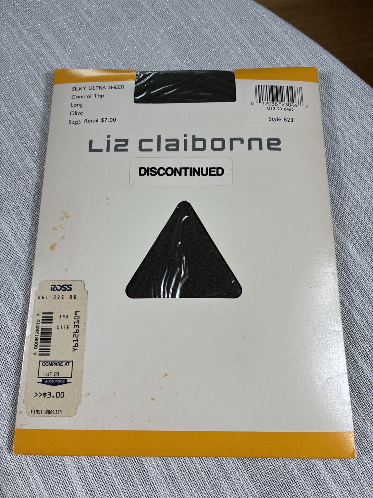 VTG Liz Claiborne Ultra Sheer OLIVE Long Control Top Pantyhose 1990 Sty 823