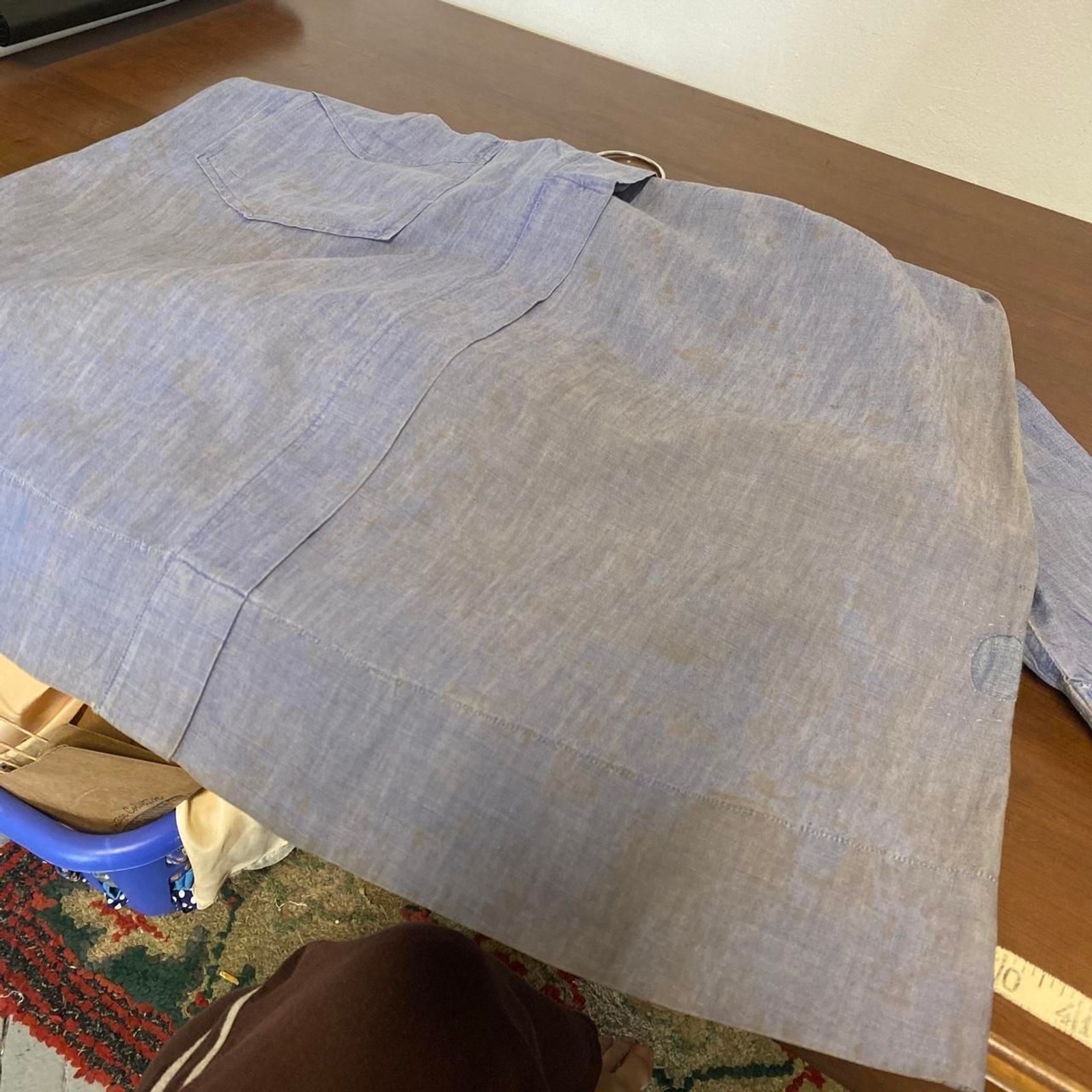 1930s/1940s nurses uniform chambray denim cotton dress