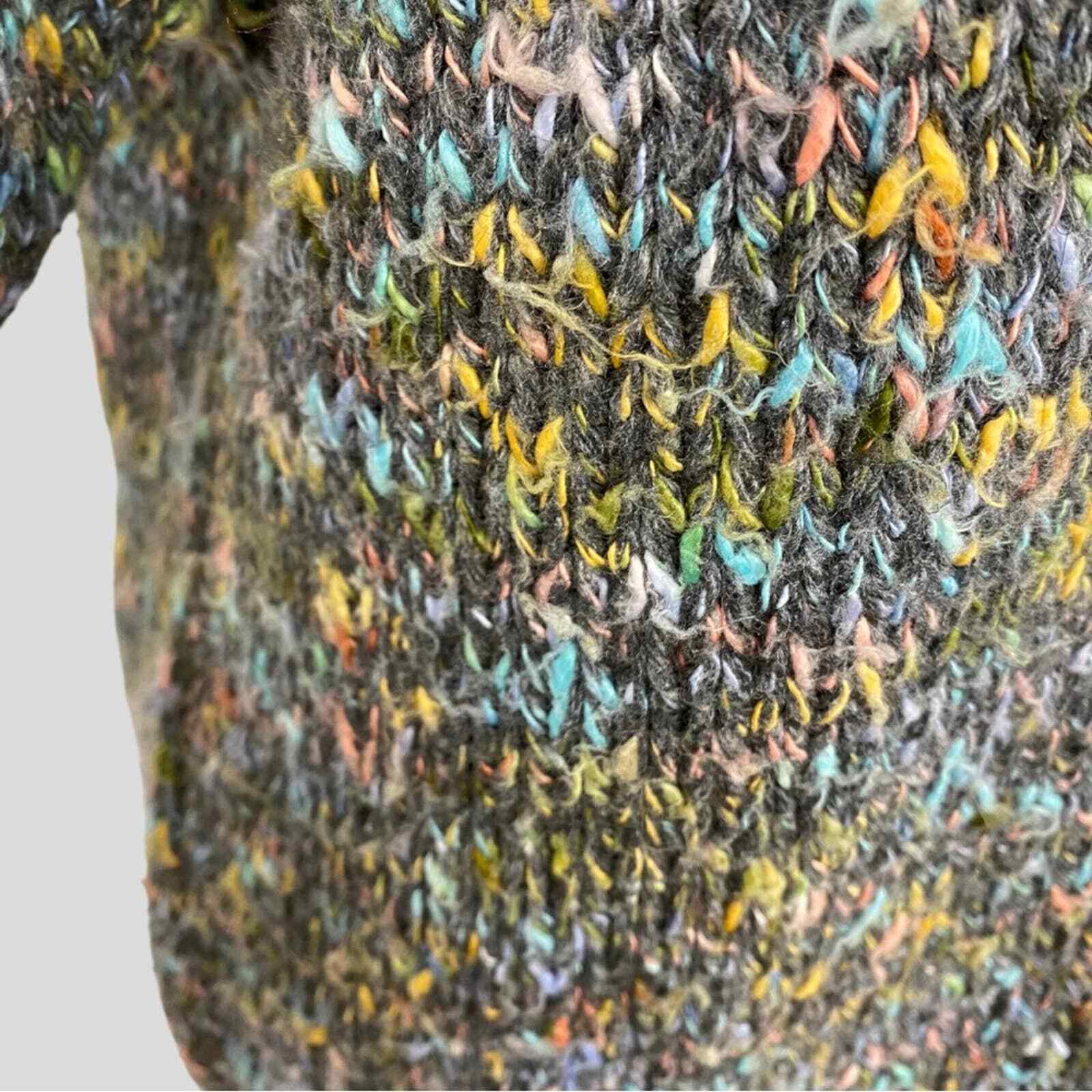 Vintage 80s Reference Point Multicolor Knit Collared Sweater