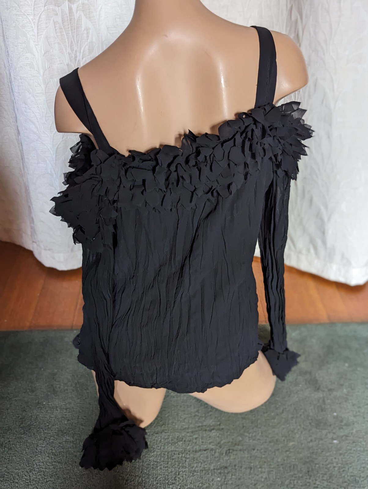 Vintage 1990s Samuel Dong Cold Shoulder Whimsygoth Fairy Avant Garde Blouse Sz L