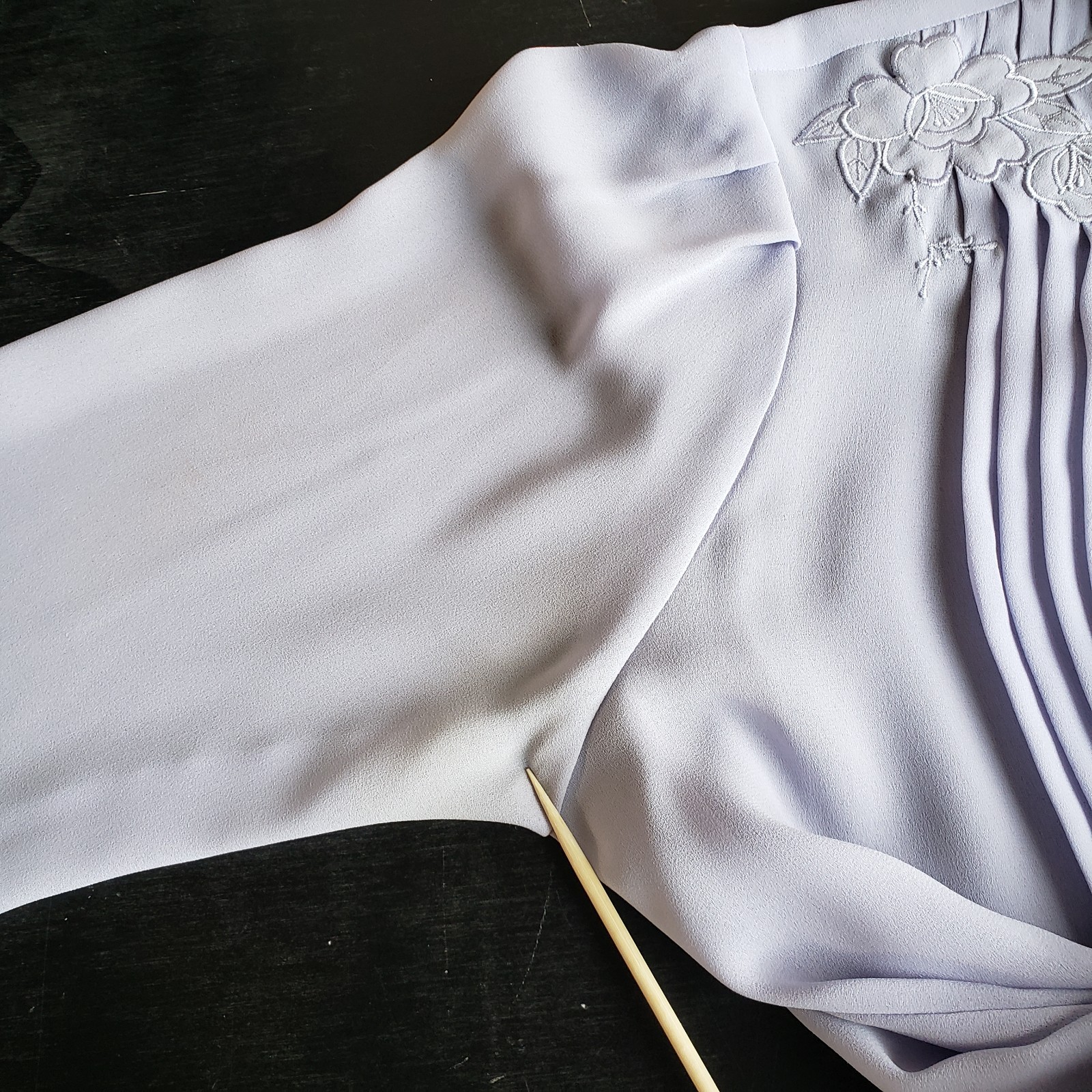VTG 80s Dress S Chiffon Lilac Button Up Pleated Sheer Top Church Lady Secretary