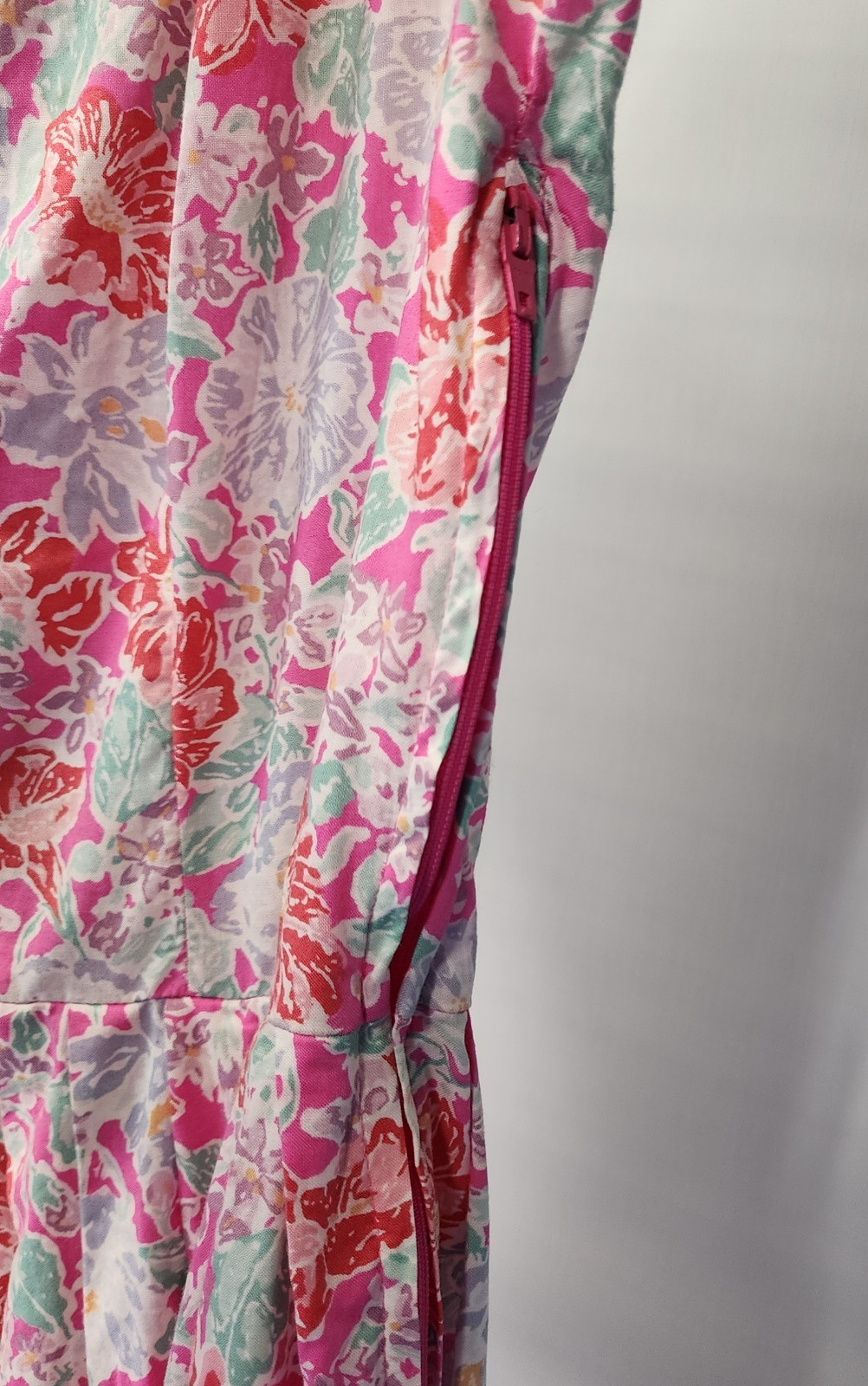 Vintage Laura Ashley Floral Cotton Prairie Midi Dress UK14 US12 Cottagecore GB