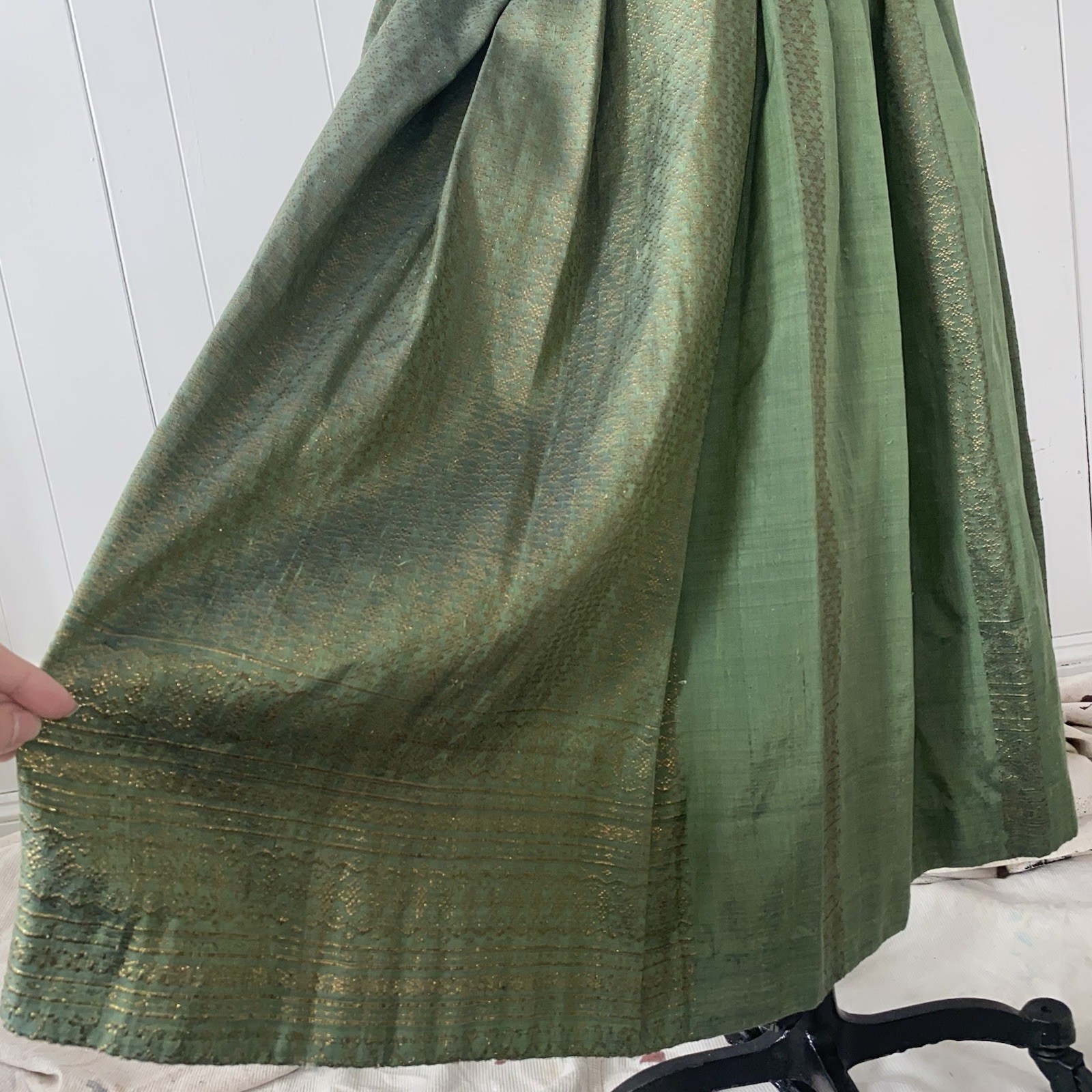 40s 50s Couture/Custom Made Gold Lamé Cocktail Dress Boning Old Hollywood XS