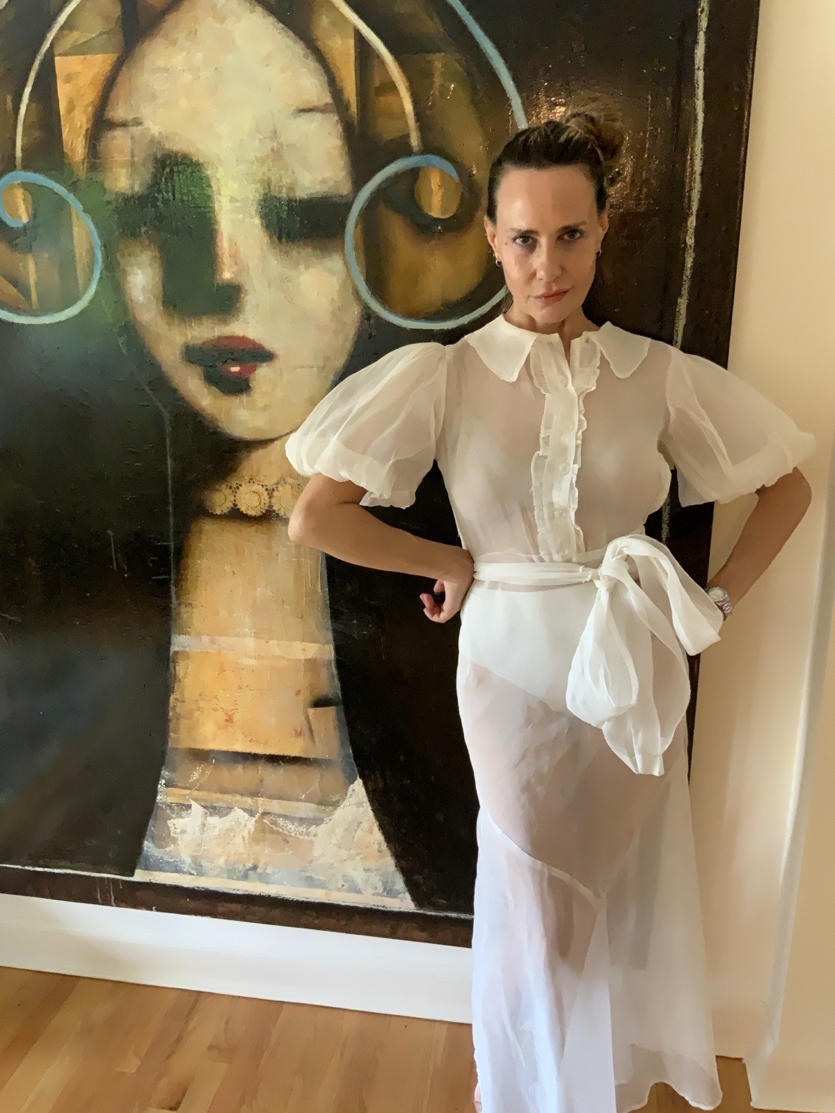 1930s Organdy White Afternoon Dress – Vintage White Afternoon Dress S