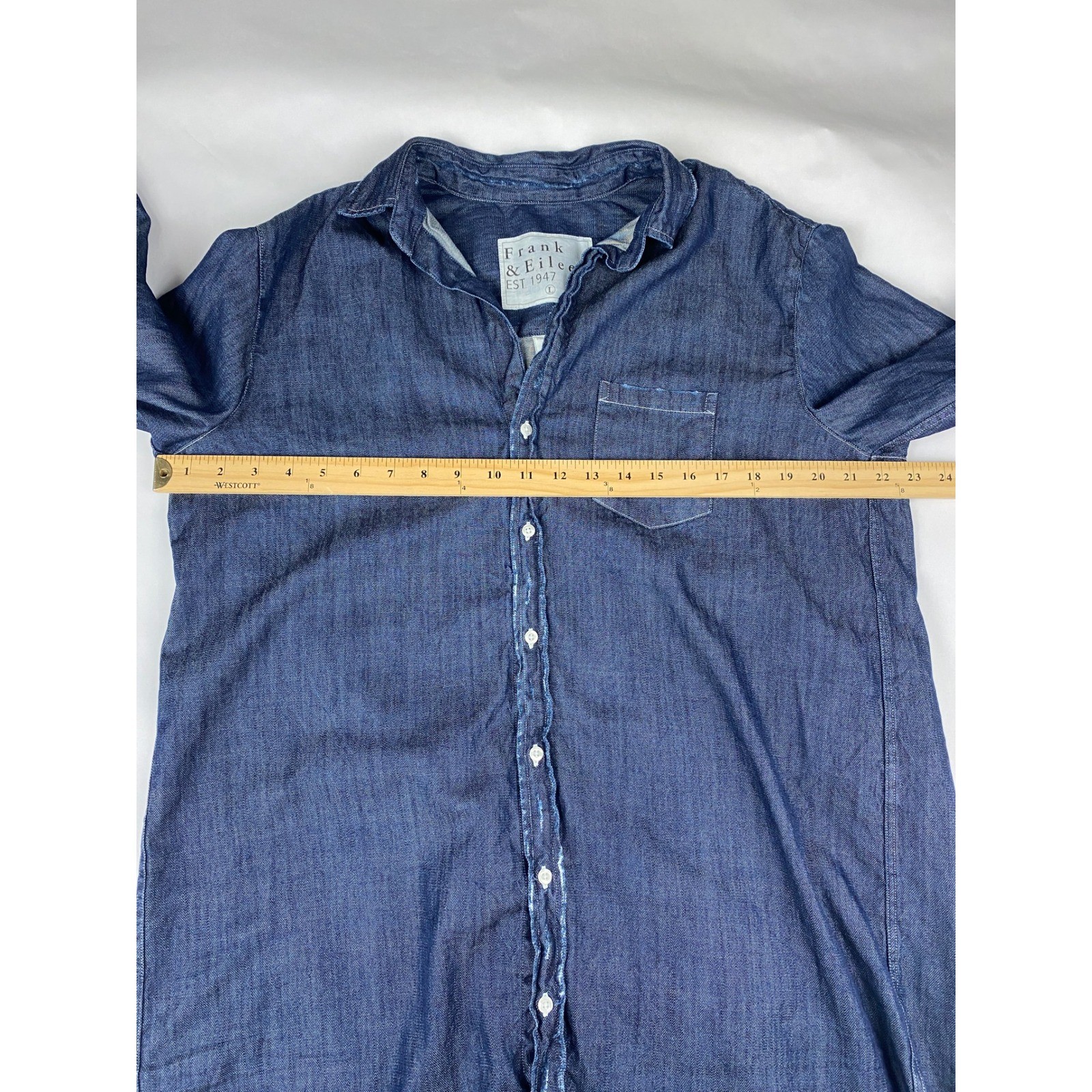 Frank & Eileen Mary Shirtdress Women&rsquo;s Size Large Dark Wash Distressed