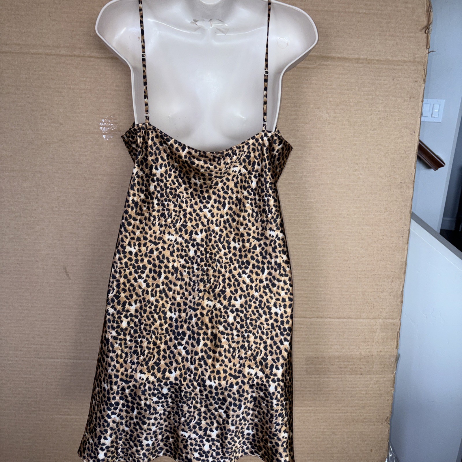 Vintage August Silk Intimates Cheetah Leopard Large Polyester Nightgown lingerie