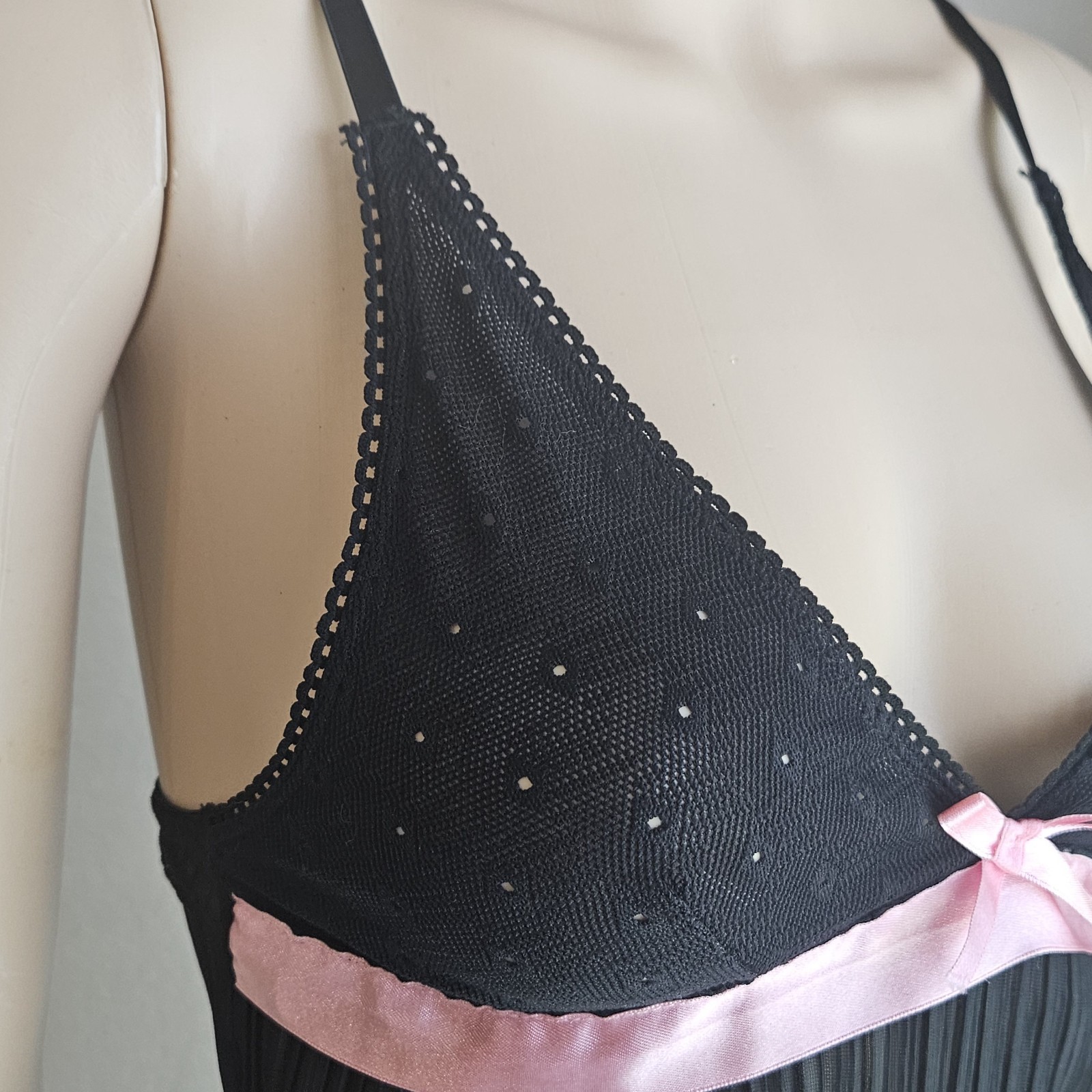 Vintage Y2K Sheer Black Cami Victoria&rsquo;s Secret Sz S