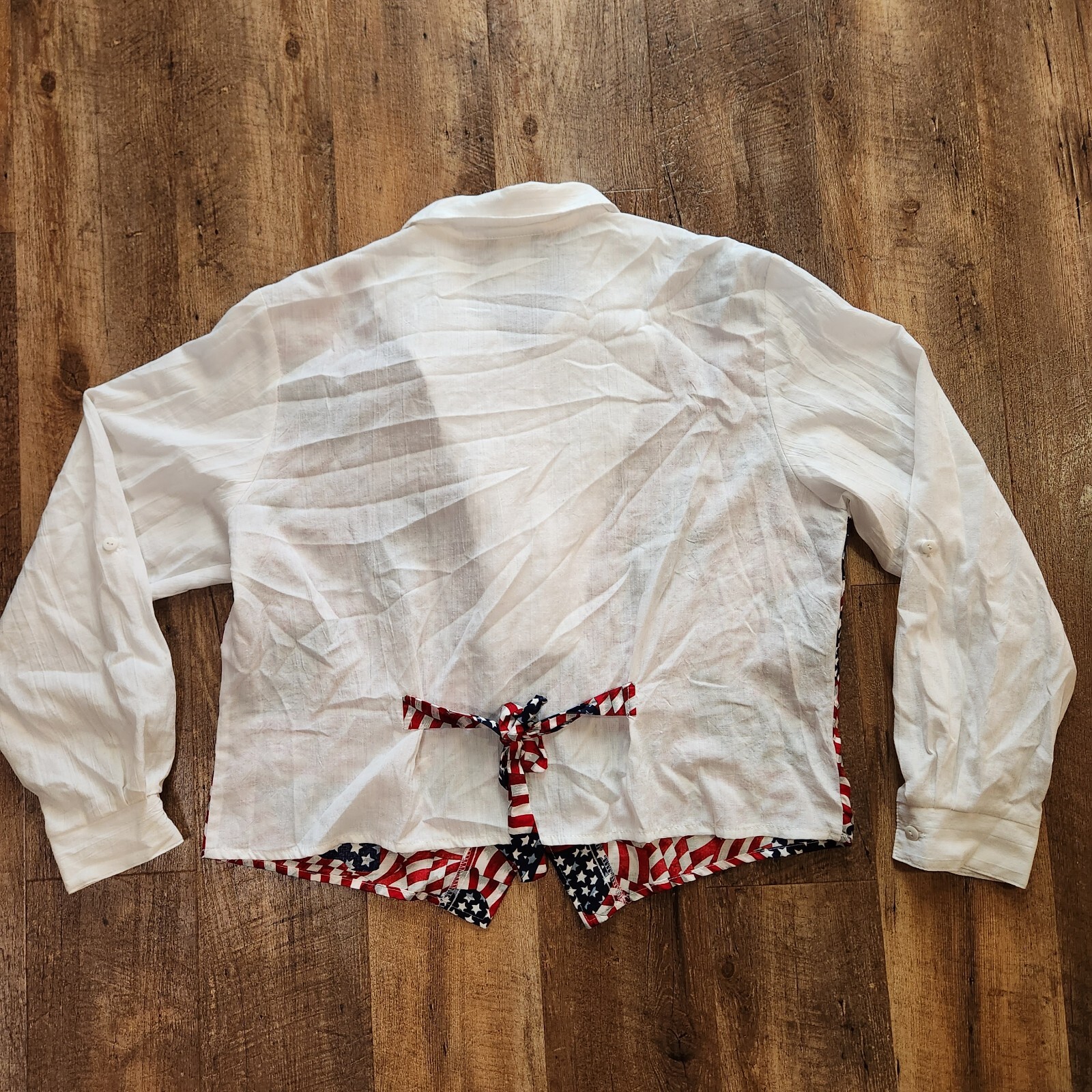 W@W! Tapestry XL Long Sleeve Button Down Shirt American Flag Vintage