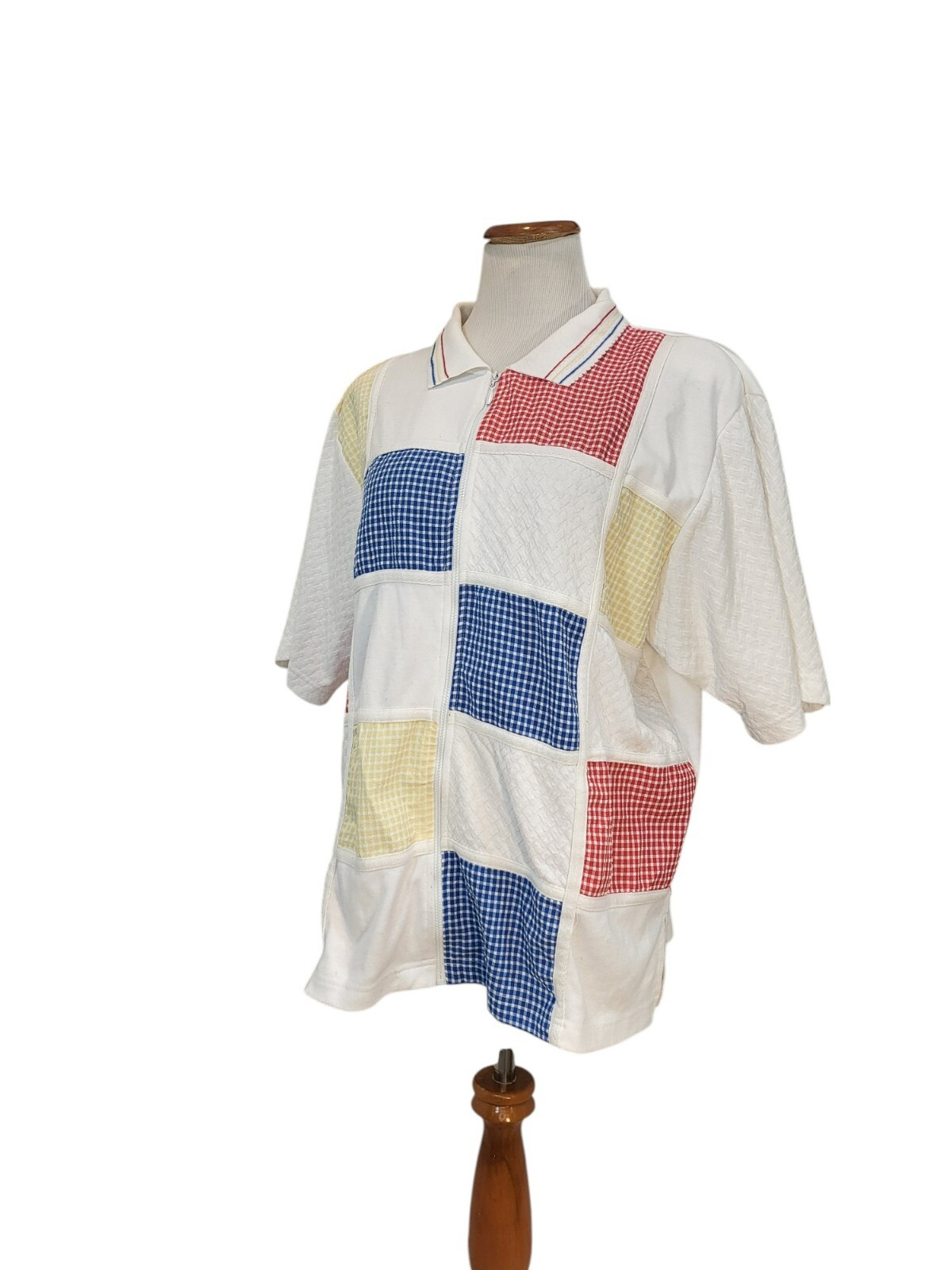 Koret Francisca Vintage 1990s Multicolor Zip Up Colorblock Shirt Size XL