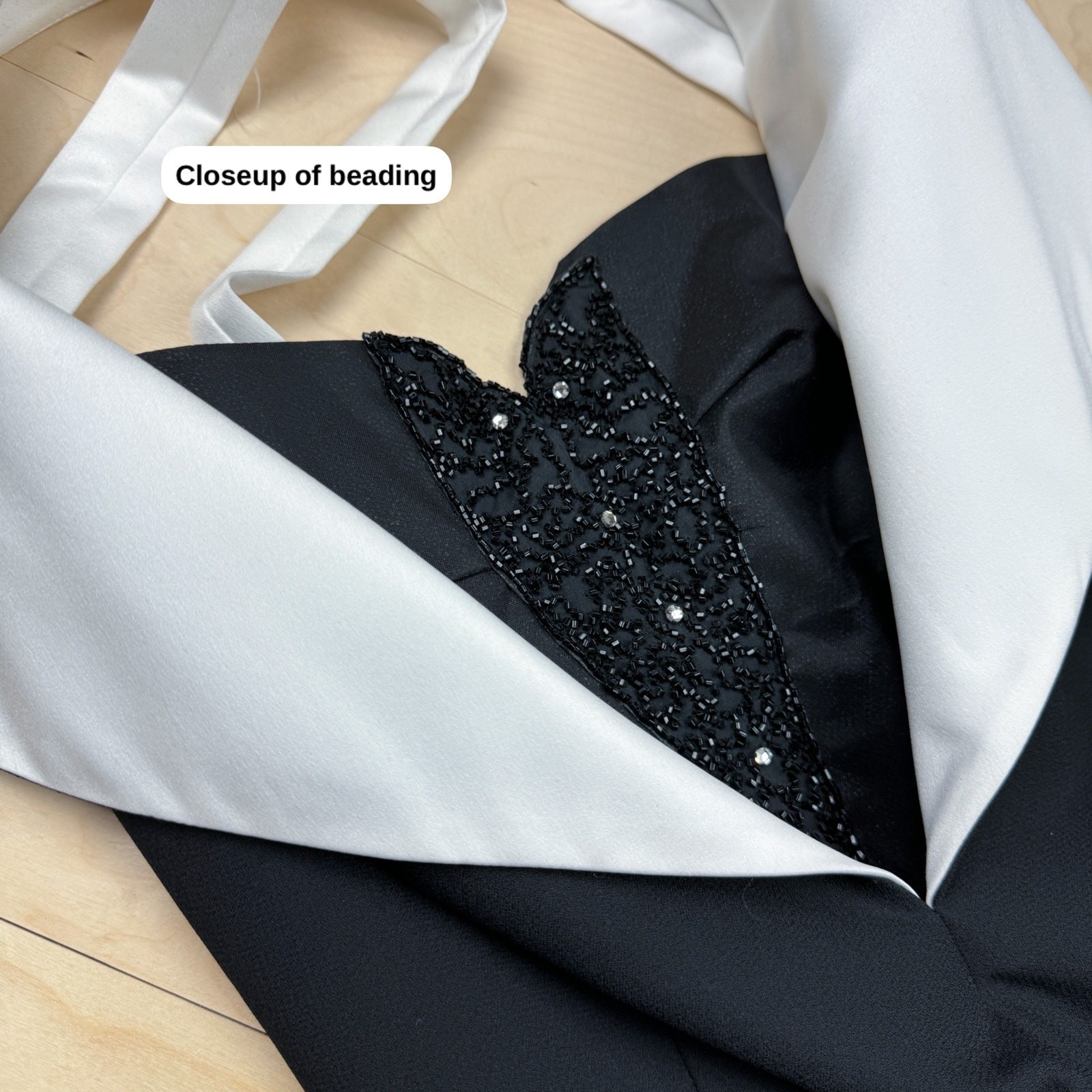 Vintage 1990s Black and White Sleeveless Tuxedo Gown | 30&Prime; Waist