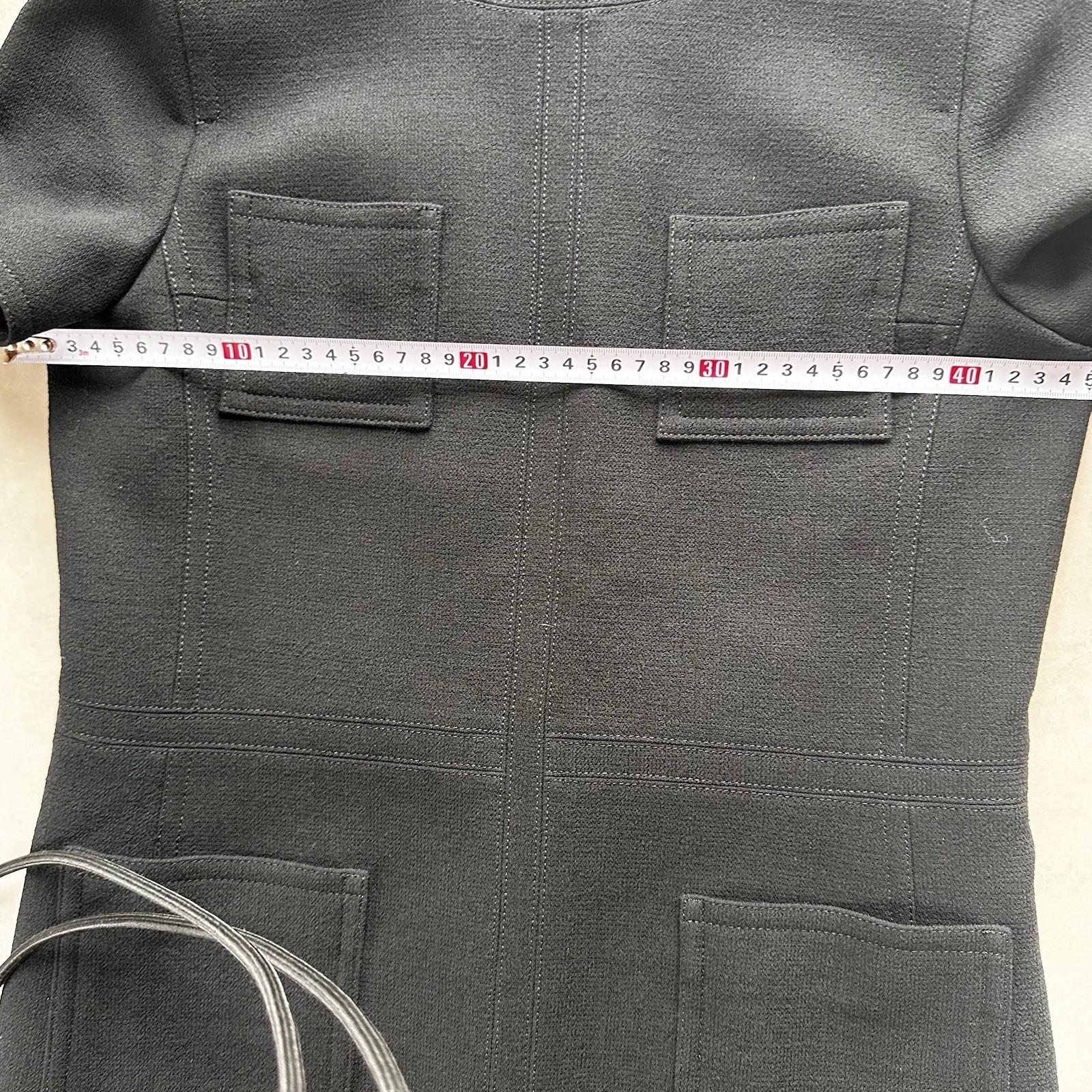 Vintage Courreges Black Wool Mod Dress 9AR Four Pocket Japan Made