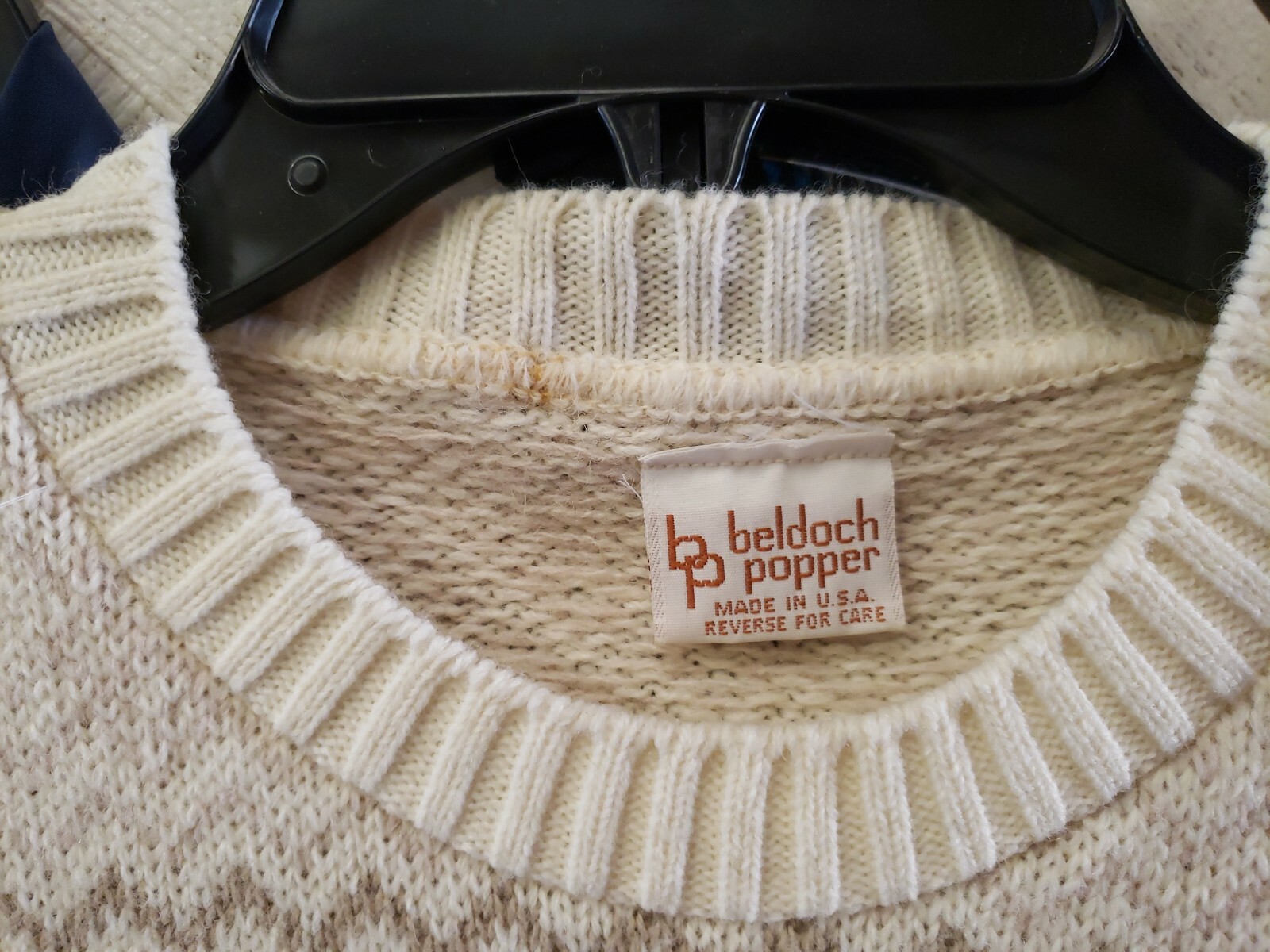 Vtg Beldoch Popper Pullover Sweater Button Shoulder Medium