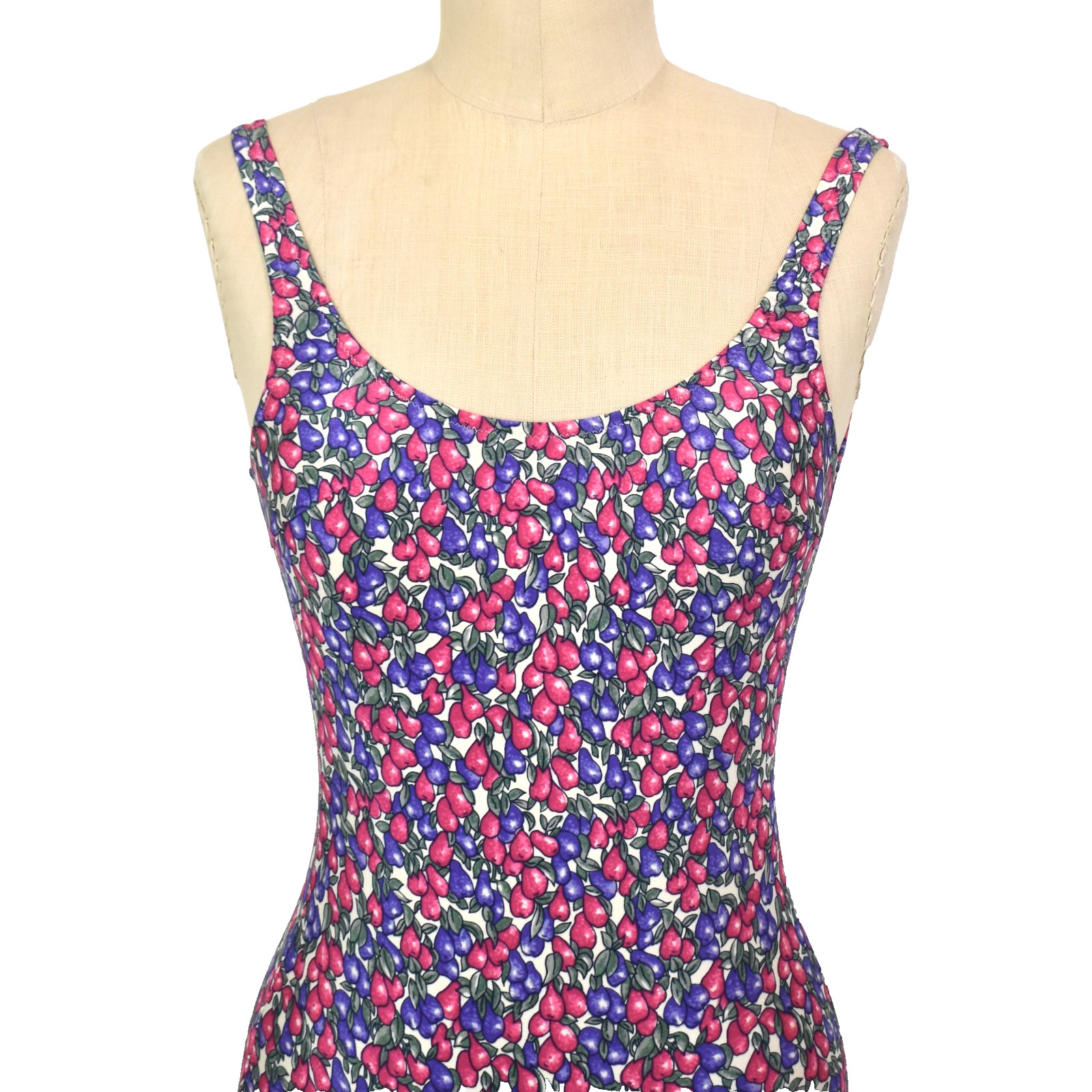 Vtg 70s EMANUEL UNGARO PARALLELE Paris Fruit Print One Piece Swimsuit XS – S
