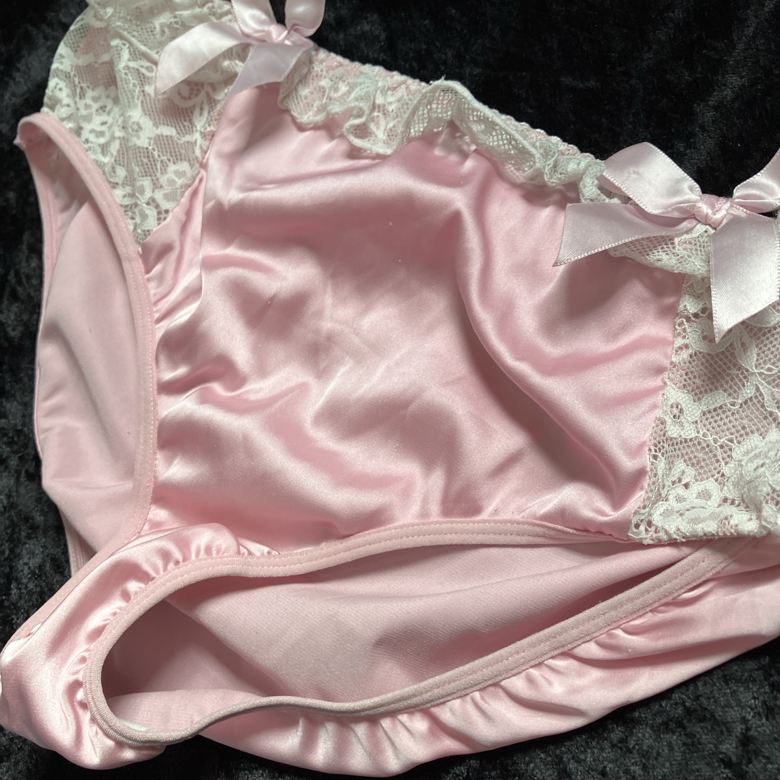 Slippery Satin Sissy Panties W/ Bows
