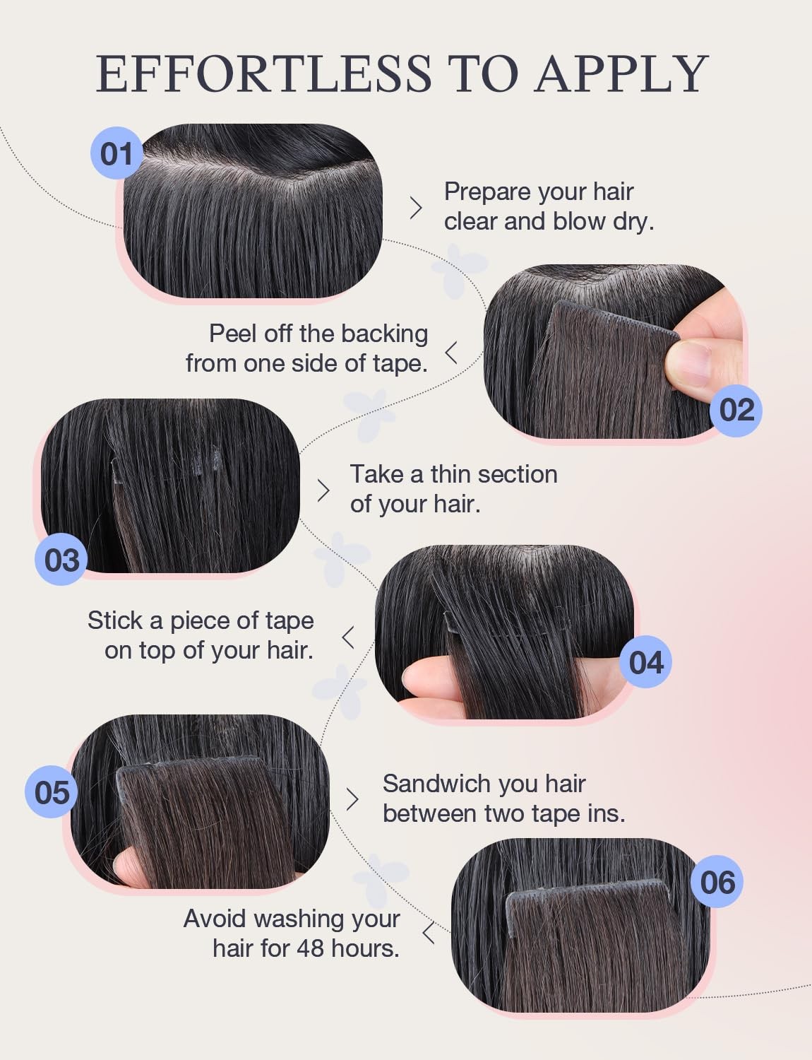 DOORES Invisi Edge Tape in Hair Extensions Light Dark Brown 10 Injection Tapeins