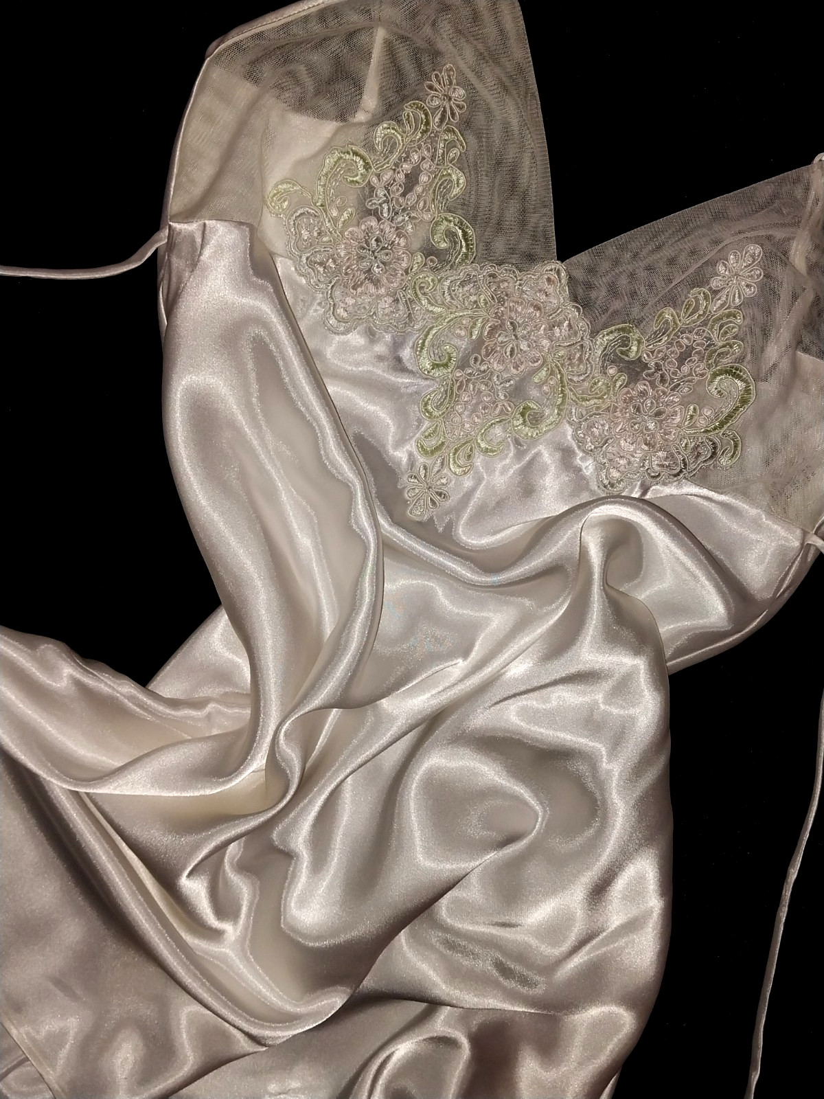 VTG SATIN LIQUID JCPENNEY&rsquo;S DELICATES BABYDOLL NIGHTGOWN VENICE COQUETTE LUXE M
