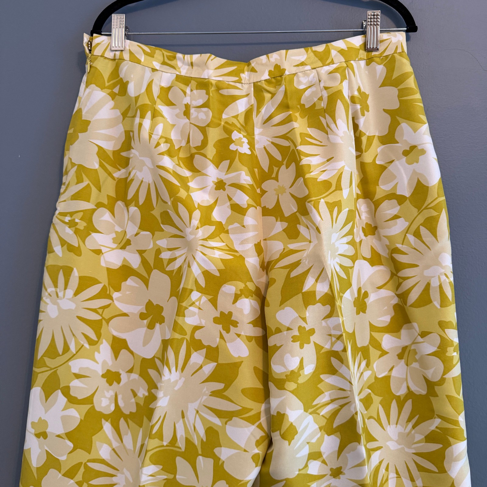 Vtg Robbie Bee Silk Sleeveless Solid Lime Blouse & Floral Pant Both SIZE 16