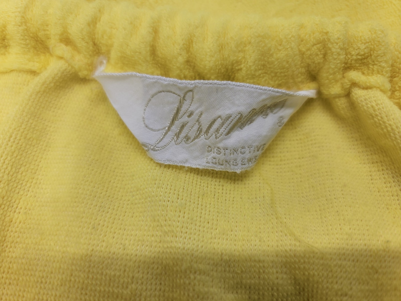 Vtg Lisanne Distinctive Loungewear Yellow Terry Cloth Sun Dress Swimsuit Coverup