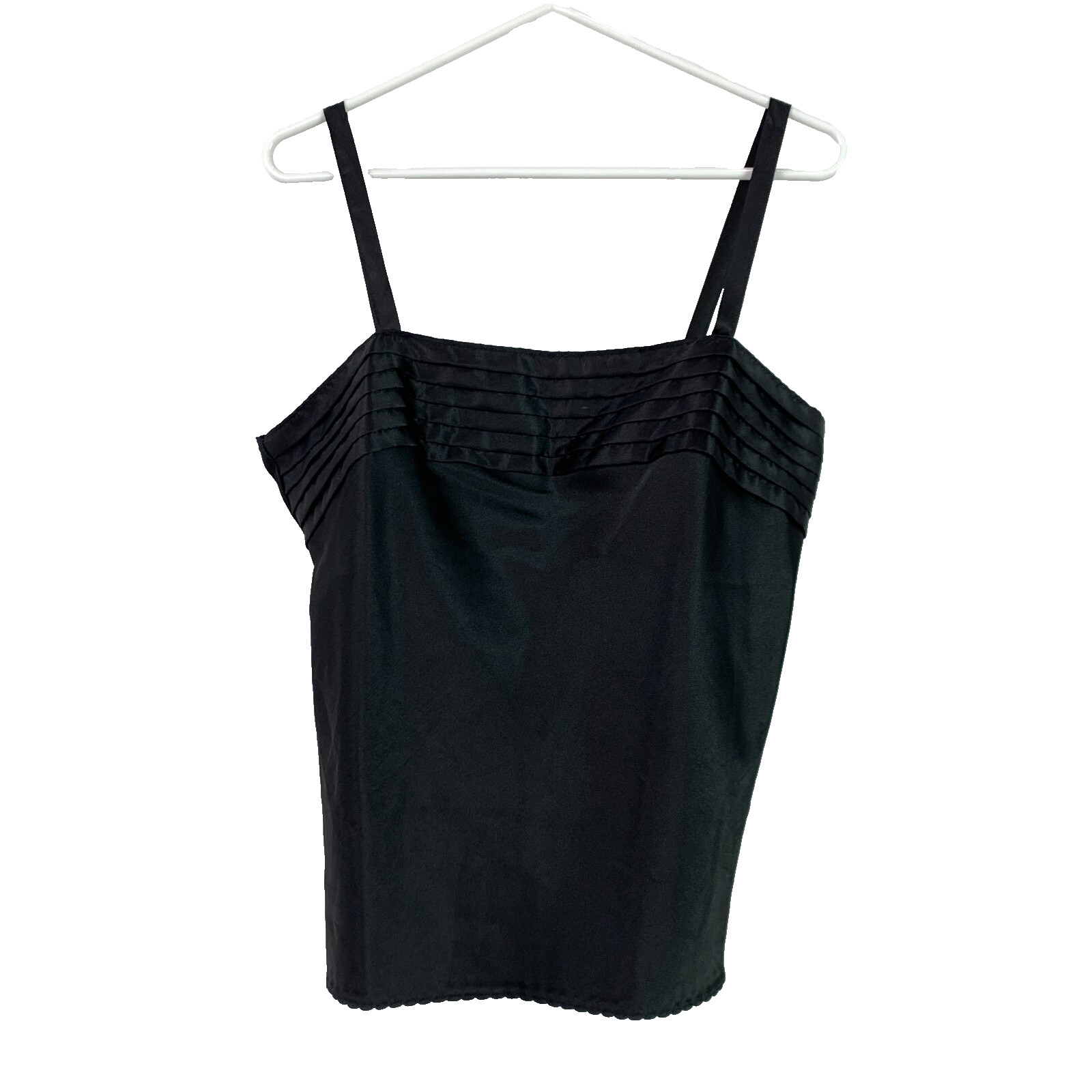 Vintage Pleated Black Silky Camisole Chest 40&Prime;