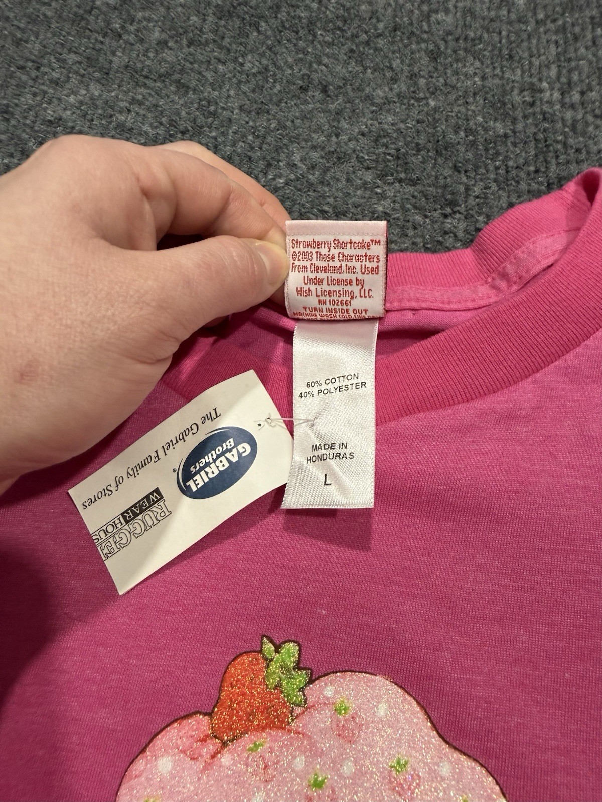 Vtg Y2K Strawberry Shortcake Ringer T Shirt New OLD STOCK XL 2003