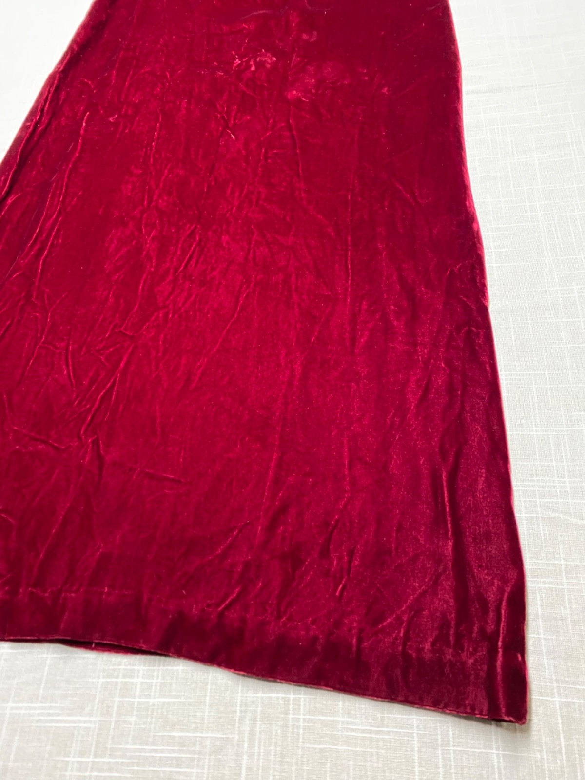Vintage Velvet Dress 60s Maxi Handmade Red Burgundy Gothic Witchy Mod Glam 1960s