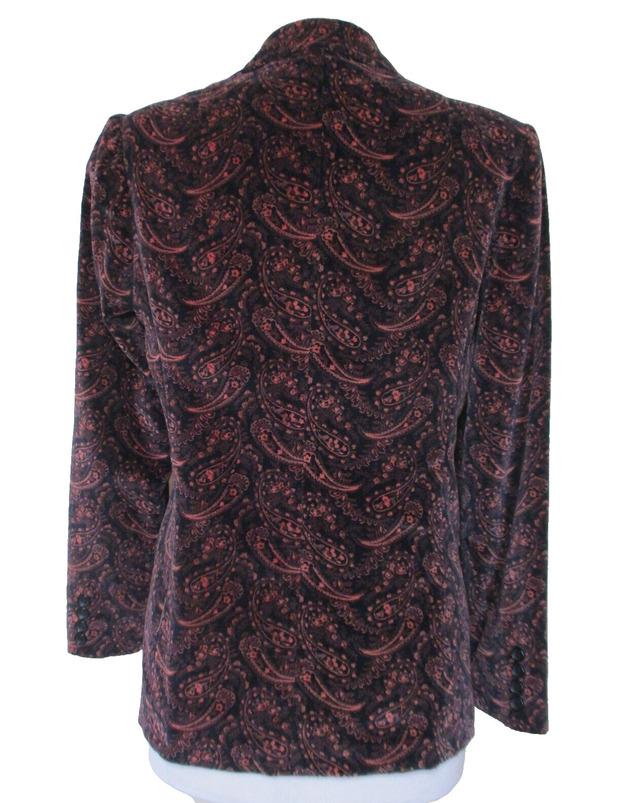 Vintage Suburban Separates Blazer Medium Women Velvet Paisley Print