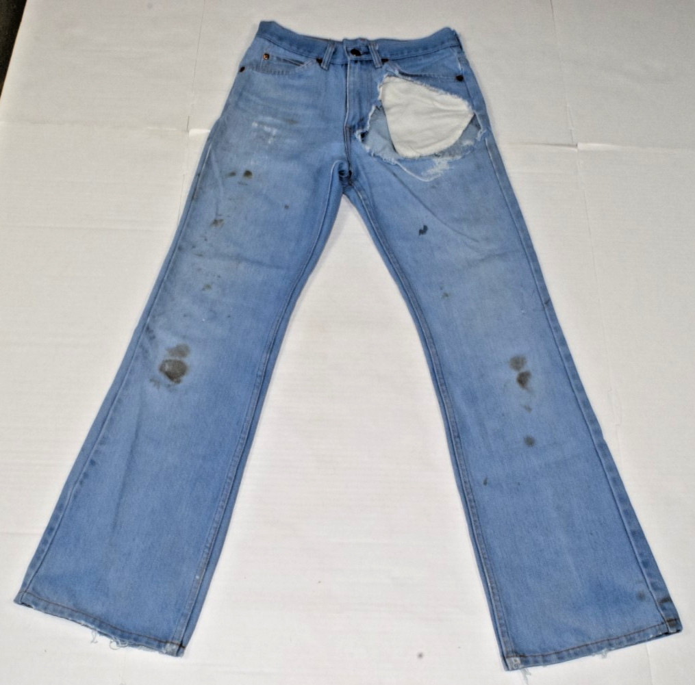 Vintage JCPenney Plain Pockets Jeans 27 x 30 70s Blue Bootcut Cowgirl Thrashed